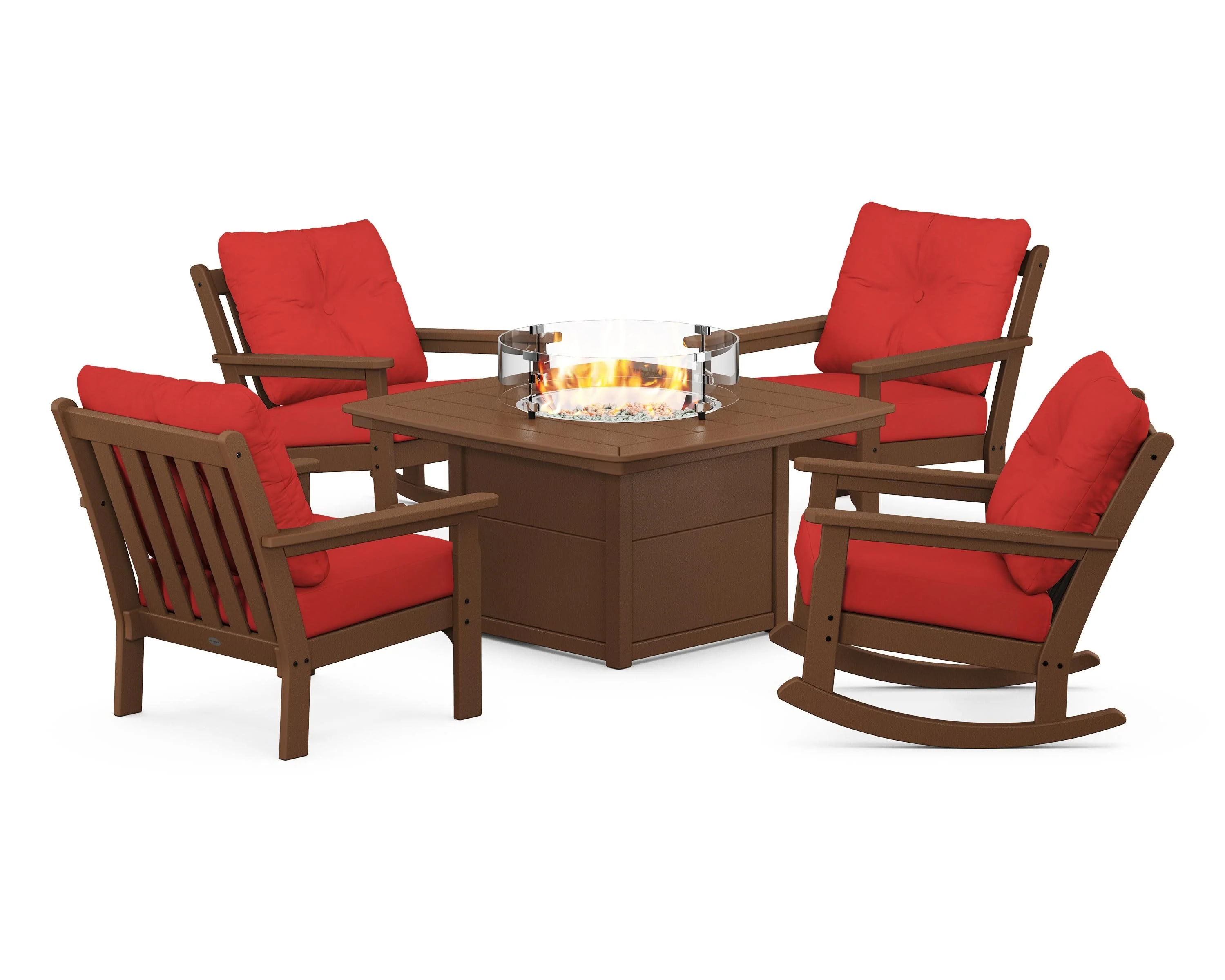 Vineyard 5-Piece Deep Seating Rocking Chair Conversation Set with Fire Pit Table - Image 135