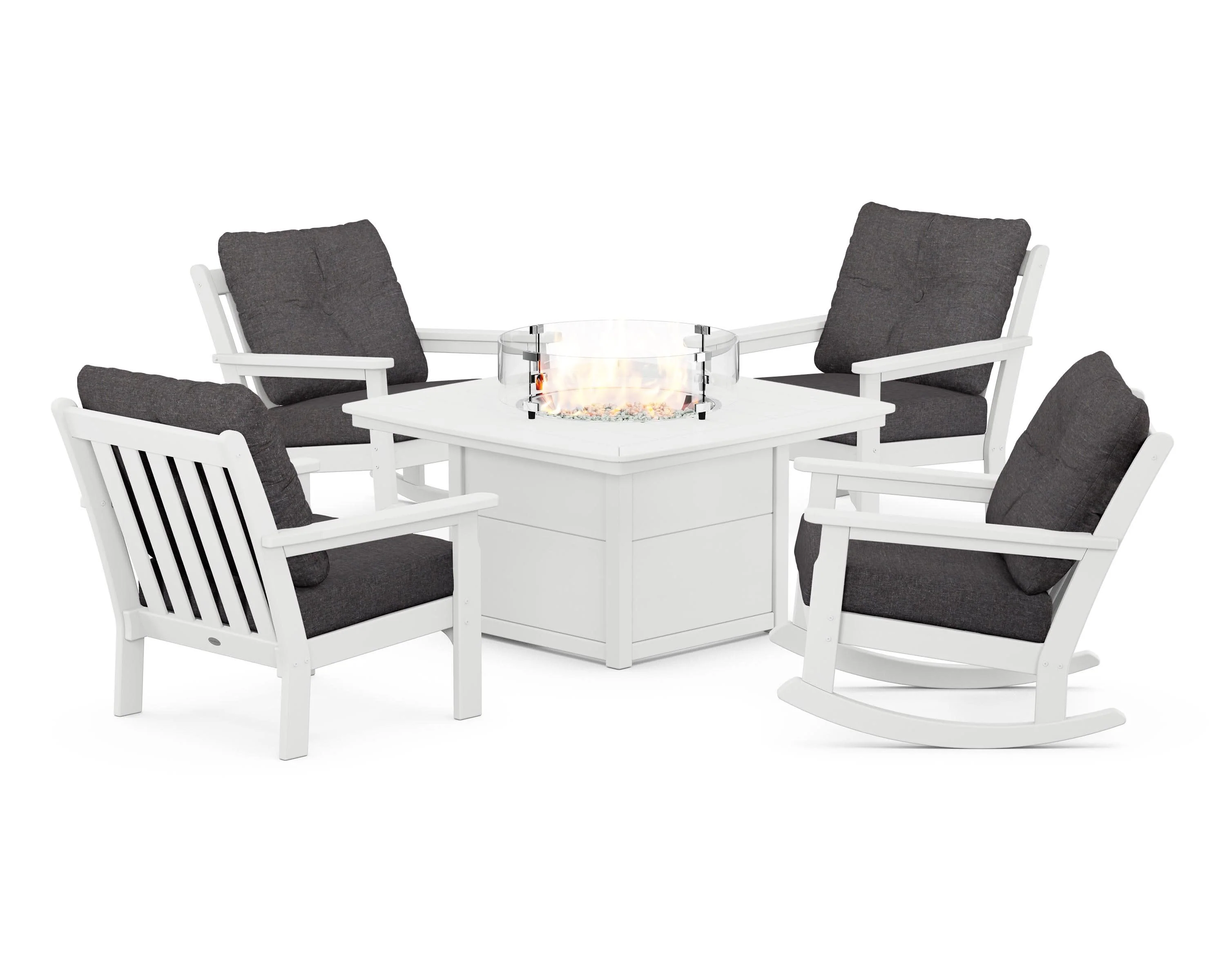 Vineyard 5-Piece Deep Seating Rocking Chair Conversation Set with Fire Pit Table - Image 139