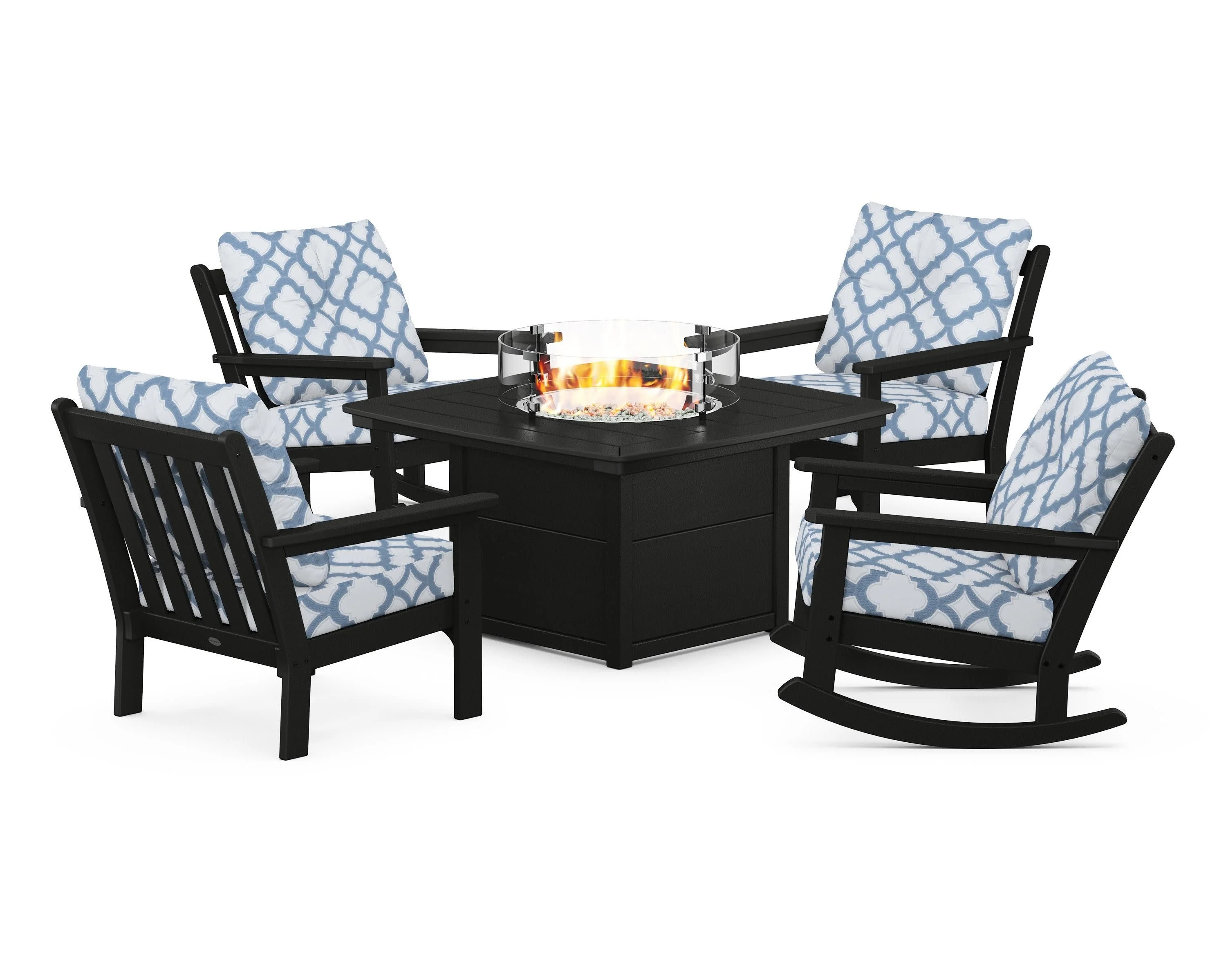 Vineyard 5-Piece Deep Seating Rocking Chair Conversation Set with Fire Pit Table - Image 14