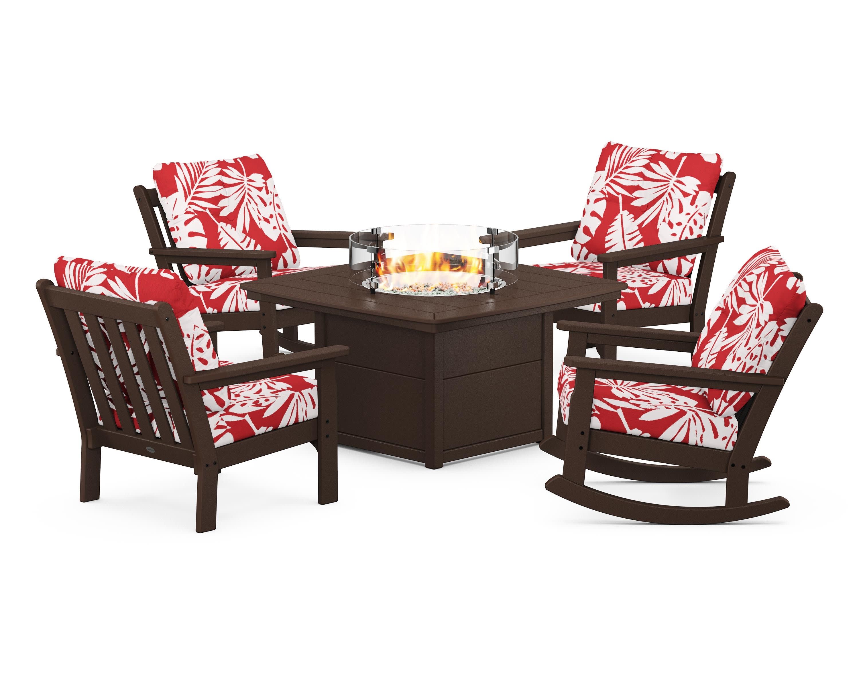 Vineyard 5-Piece Deep Seating Rocking Chair Conversation Set with Fire Pit Table - Image 148