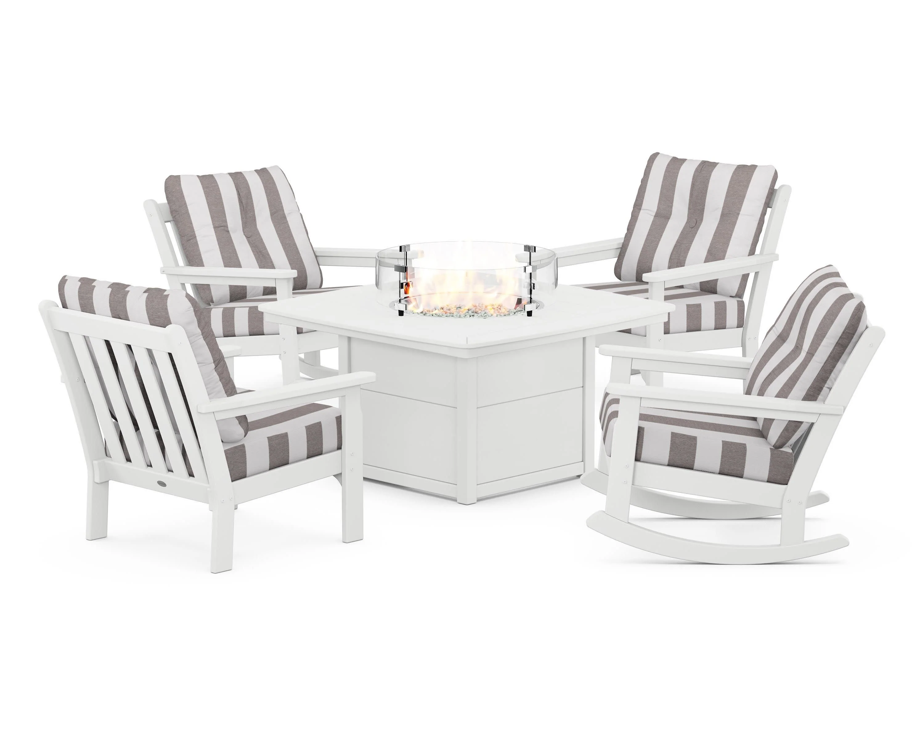 Vineyard 5-Piece Deep Seating Rocking Chair Conversation Set with Fire Pit Table - Image 150