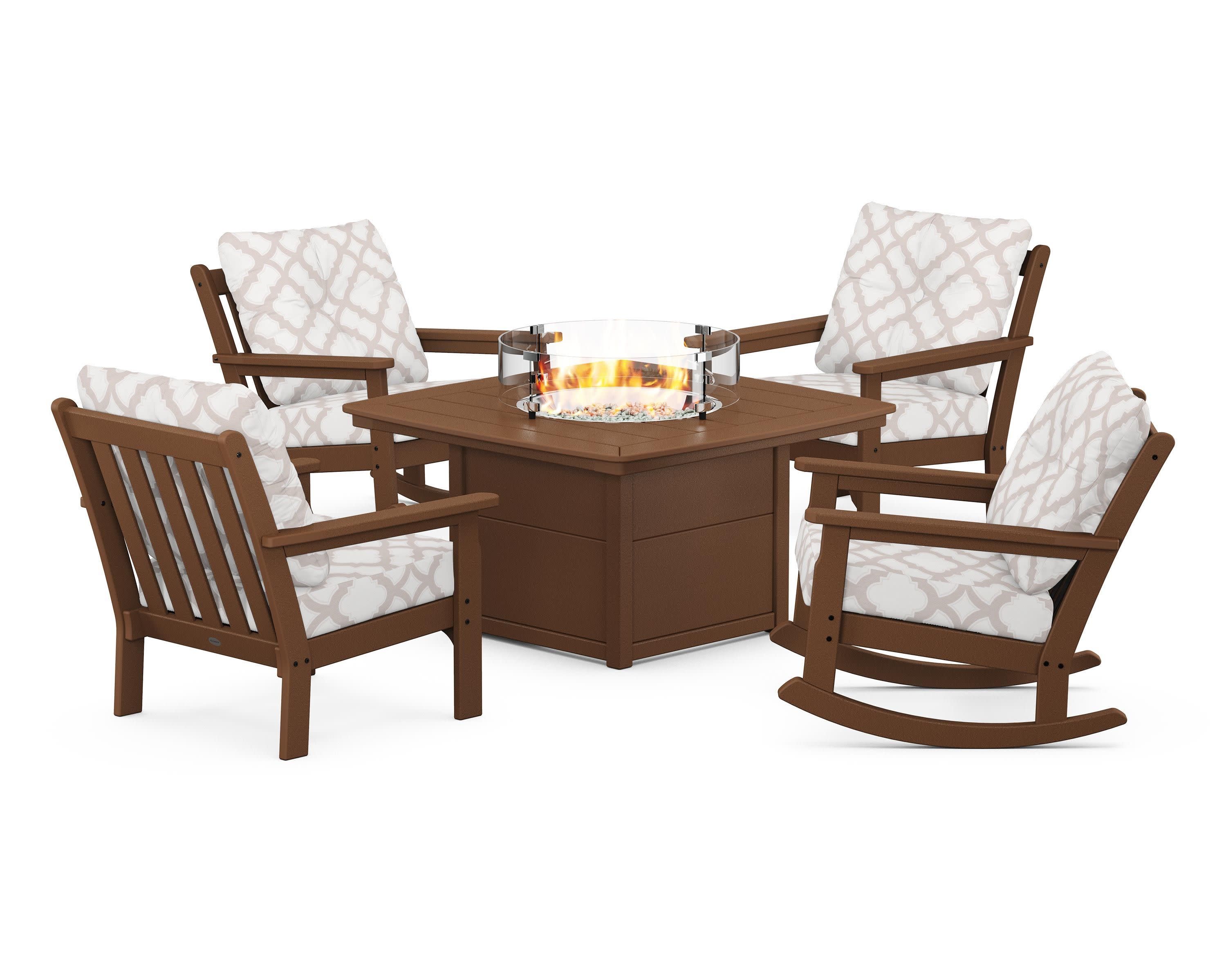 Vineyard 5-Piece Deep Seating Rocking Chair Conversation Set with Fire Pit Table - Image 151