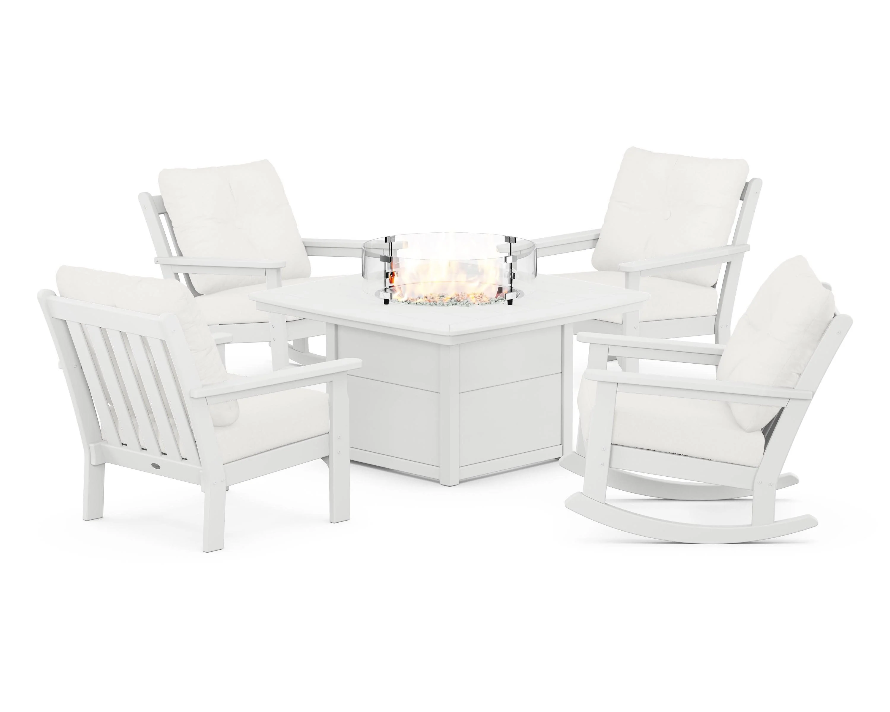Vineyard 5-Piece Deep Seating Rocking Chair Conversation Set with Fire Pit Table - Image 152
