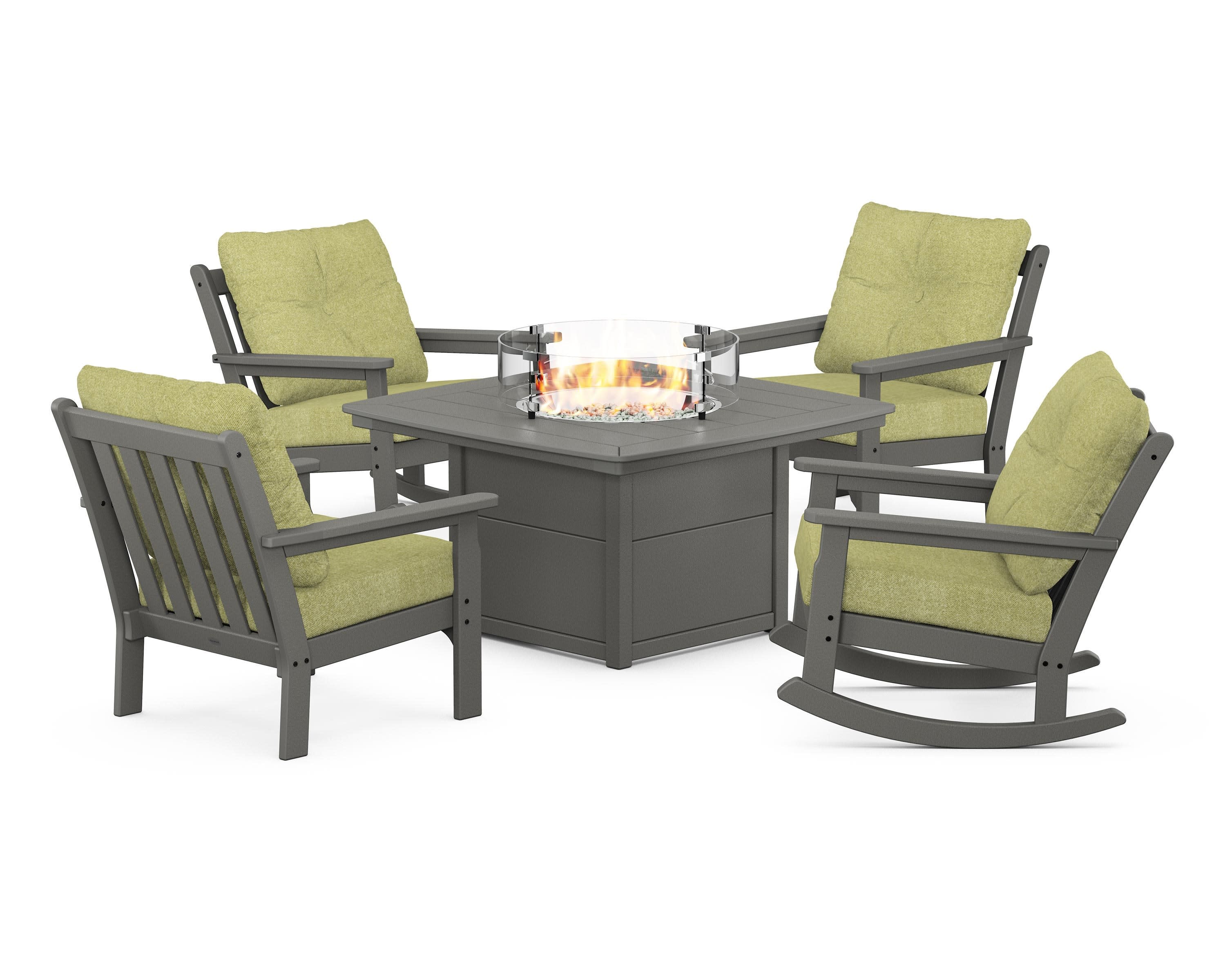 Vineyard 5-Piece Deep Seating Rocking Chair Conversation Set with Fire Pit Table - Image 157