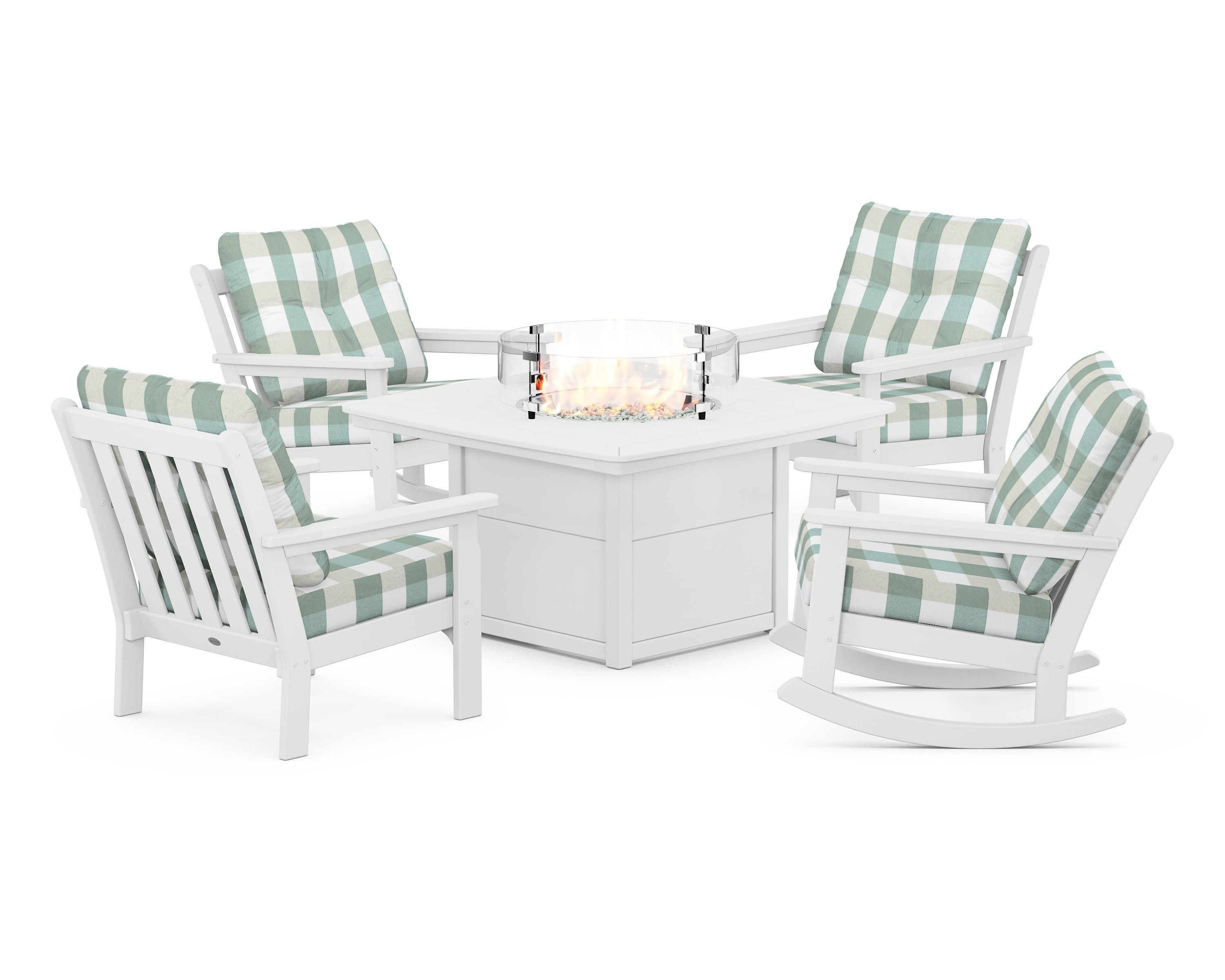 Vineyard 5-Piece Deep Seating Rocking Chair Conversation Set with Fire Pit Table - Image 176