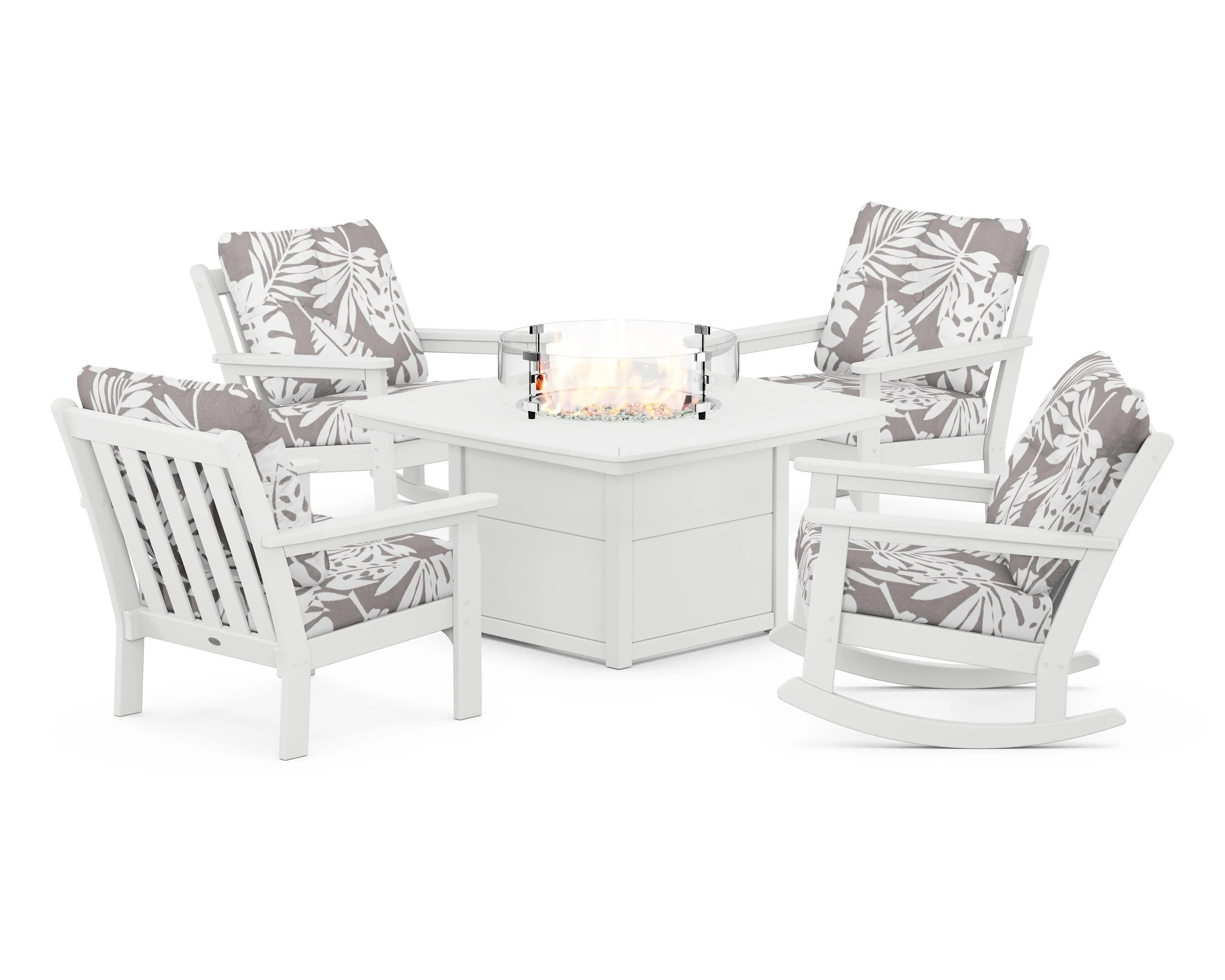 Vineyard 5-Piece Deep Seating Rocking Chair Conversation Set with Fire Pit Table - Image 186