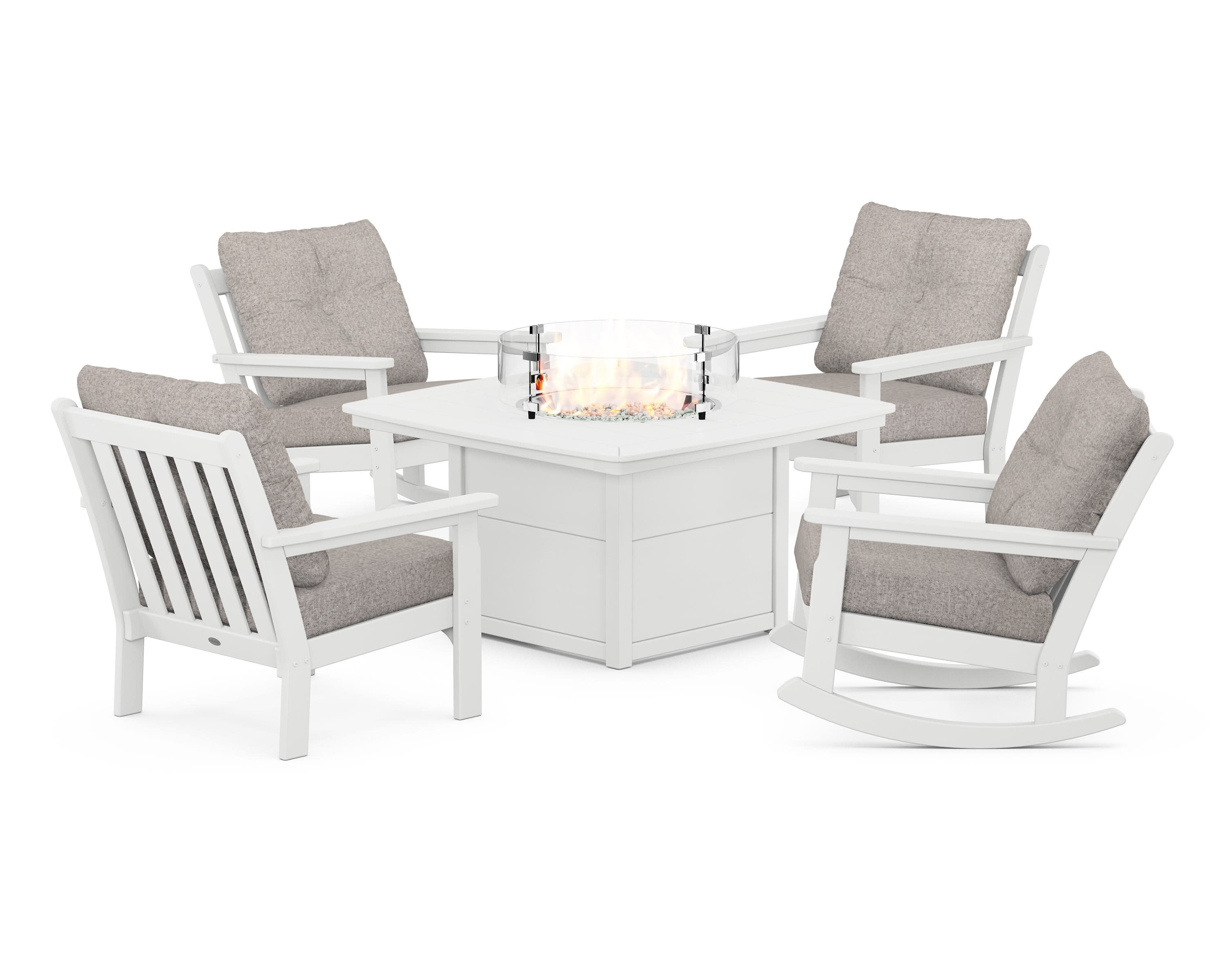 Vineyard 5-Piece Deep Seating Rocking Chair Conversation Set with Fire Pit Table - Image 194