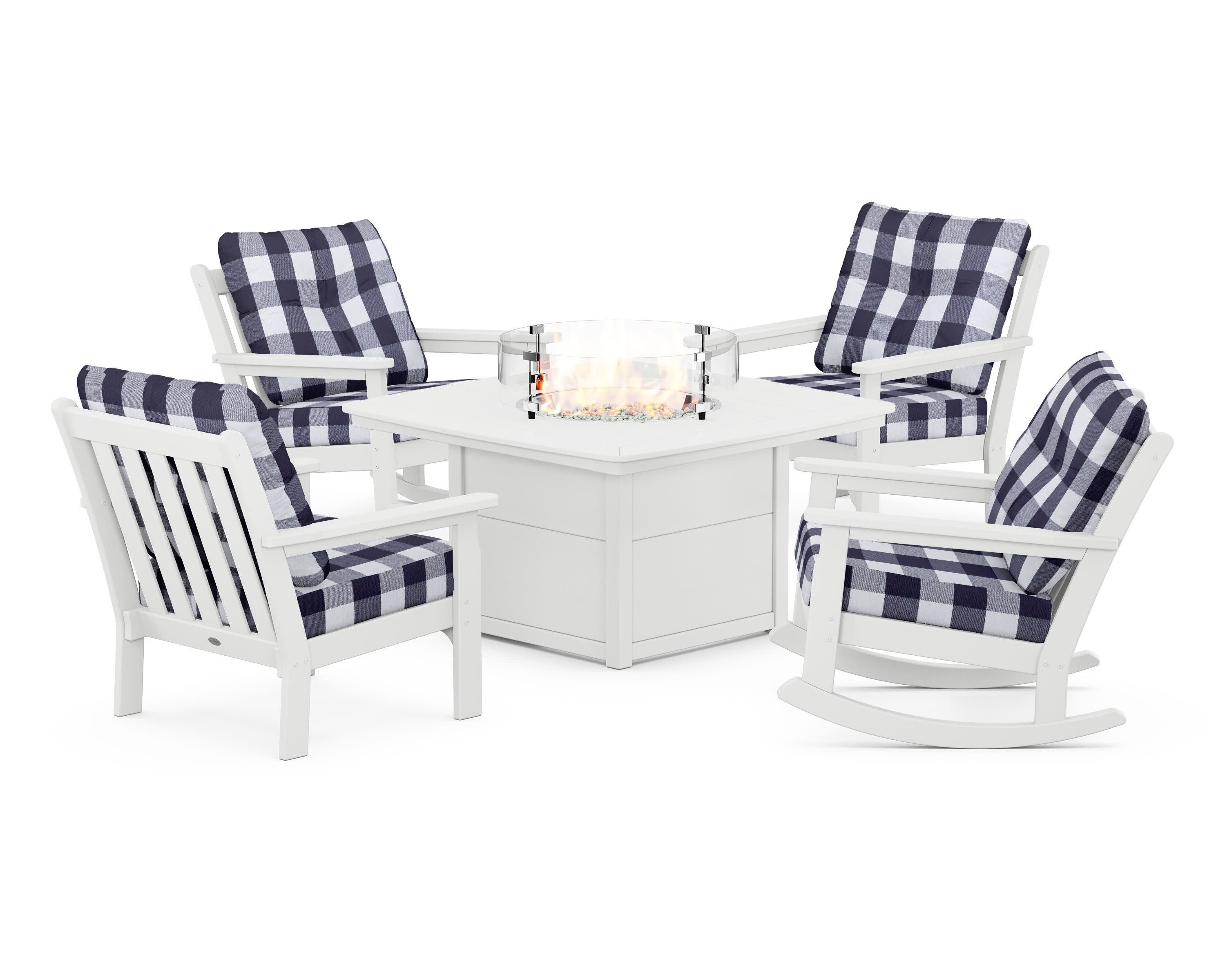 Vineyard 5-Piece Deep Seating Rocking Chair Conversation Set with Fire Pit Table - Image 199