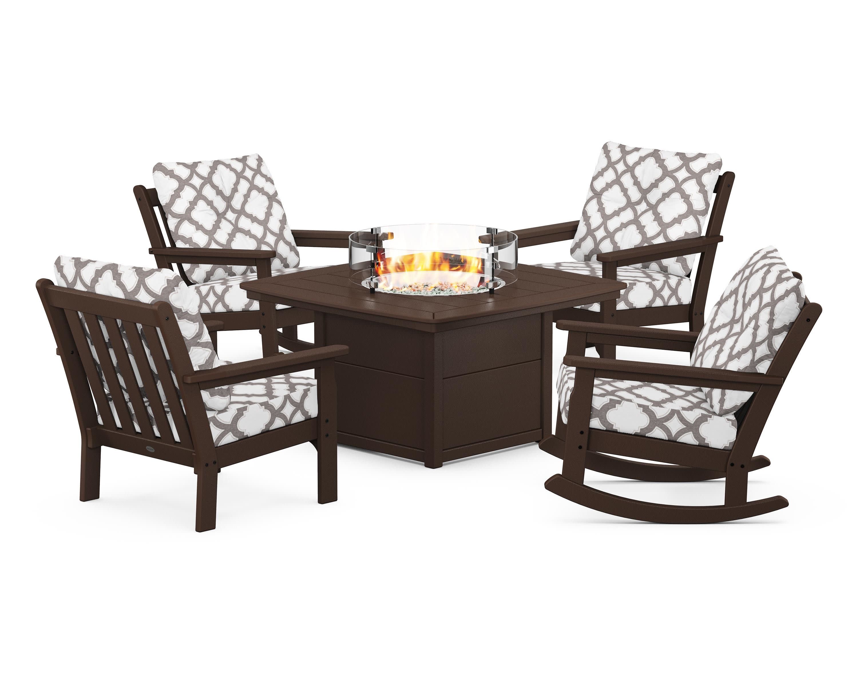 Vineyard 5-Piece Deep Seating Rocking Chair Conversation Set with Fire Pit Table - Image 200