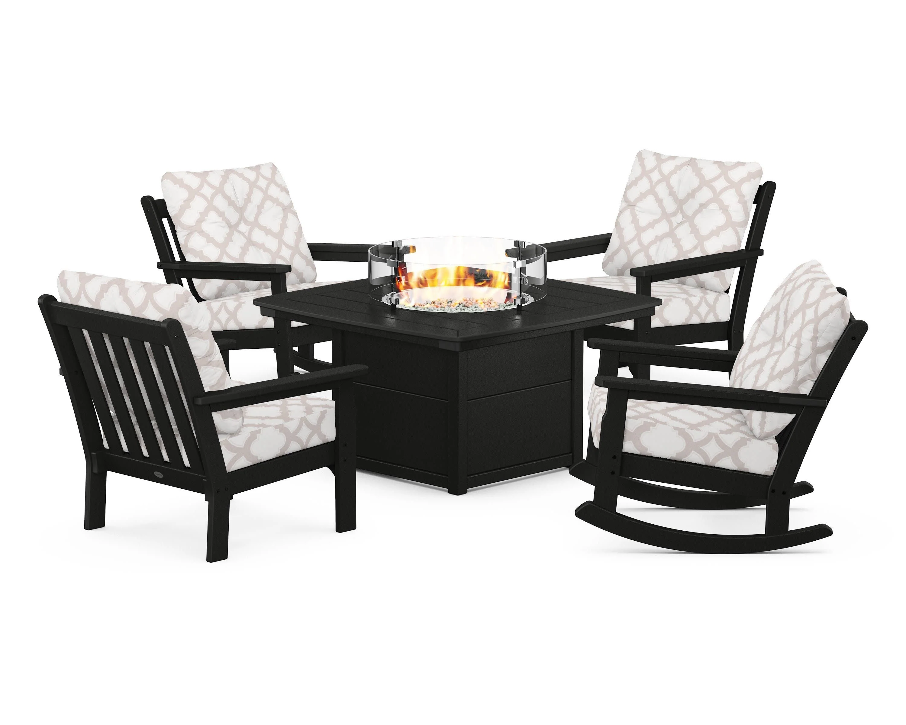 Vineyard 5-Piece Deep Seating Rocking Chair Conversation Set with Fire Pit Table - Image 210