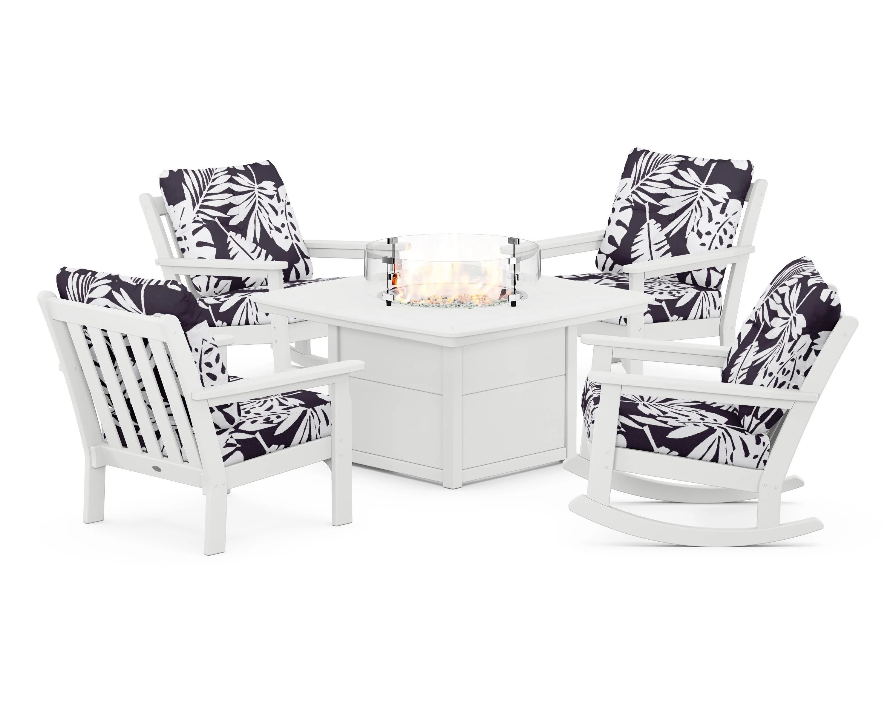 Vineyard 5-Piece Deep Seating Rocking Chair Conversation Set with Fire Pit Table - Image 28