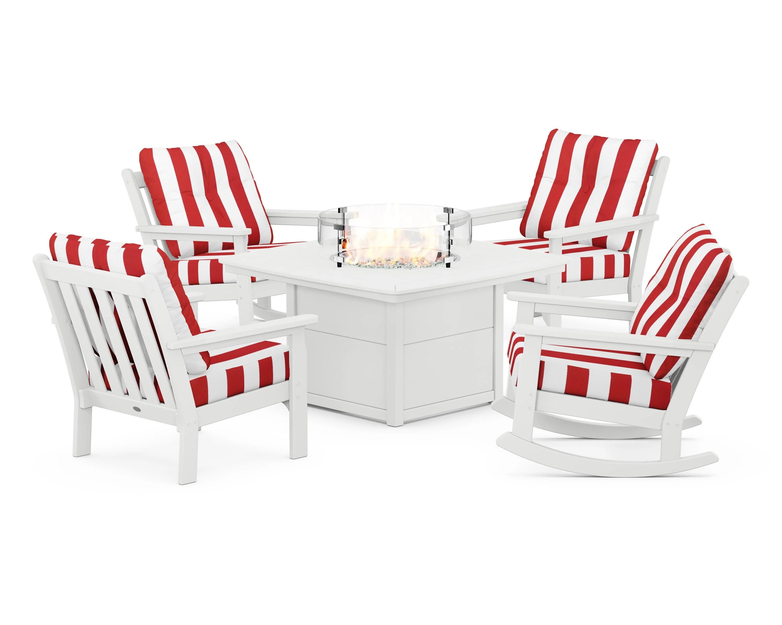 Vineyard 5-Piece Deep Seating Rocking Chair Conversation Set with Fire Pit Table - Image 29