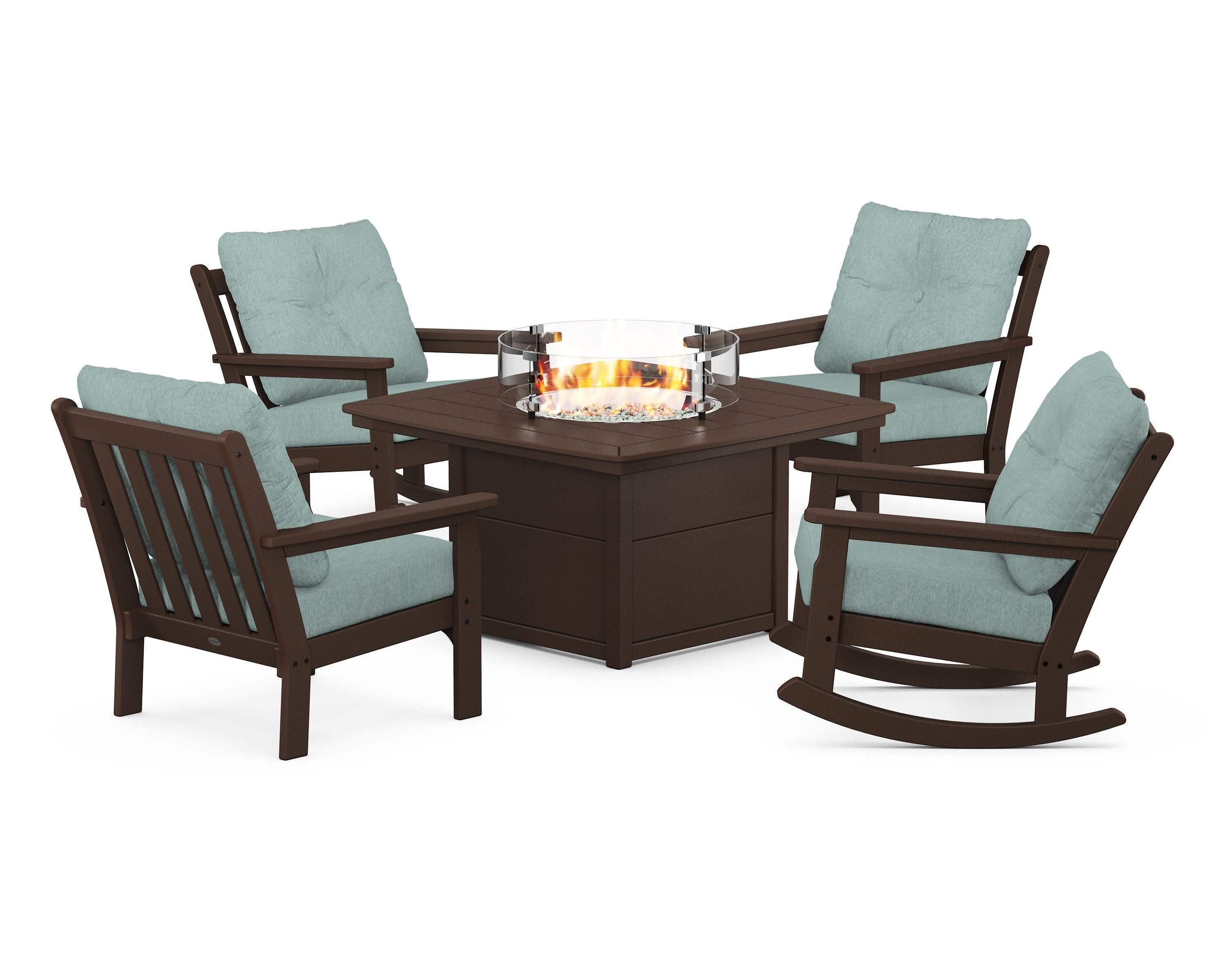Vineyard 5-Piece Deep Seating Rocking Chair Conversation Set with Fire Pit Table - Image 39
