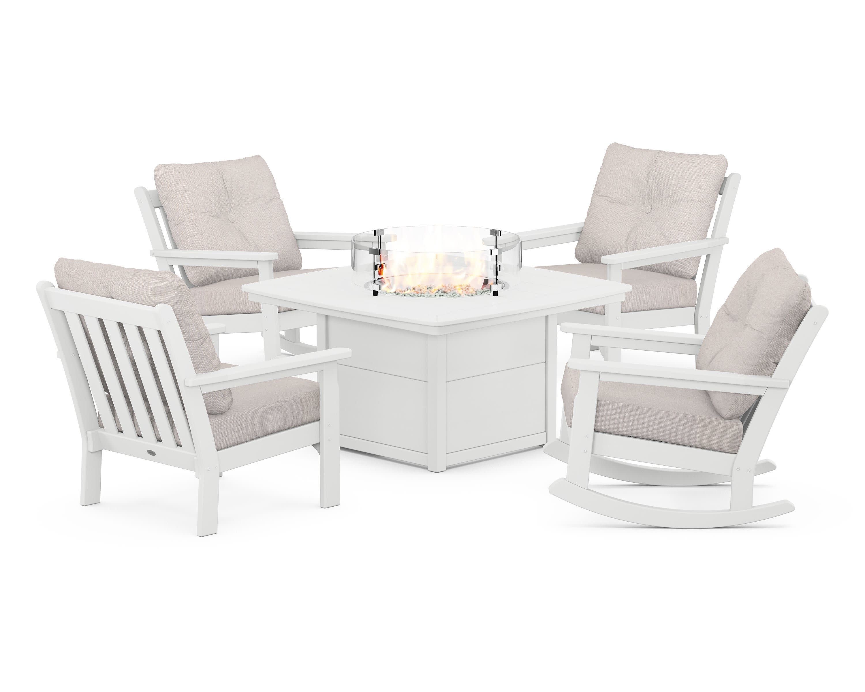 Vineyard 5-Piece Deep Seating Rocking Chair Conversation Set with Fire Pit Table - Image 43