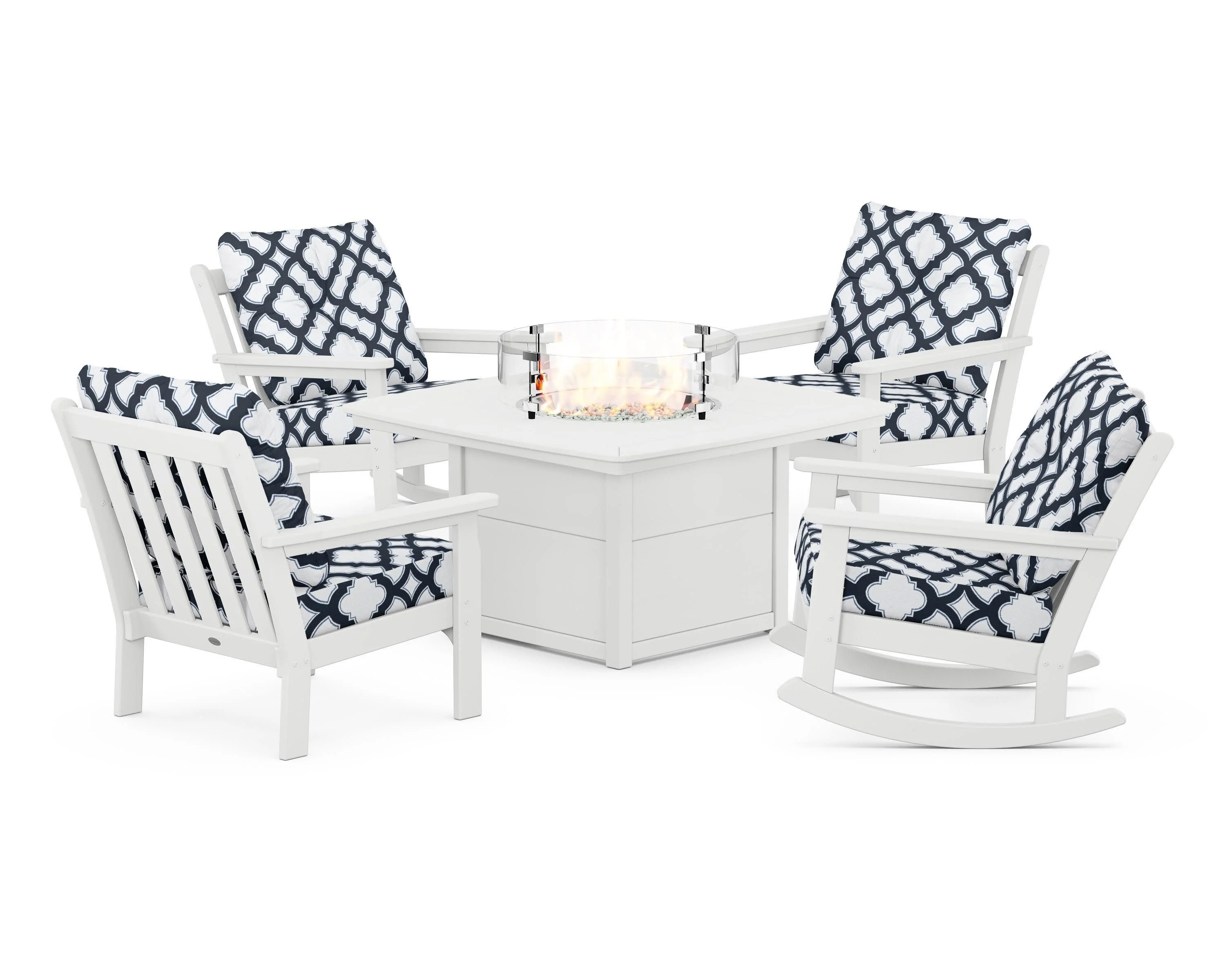Vineyard 5-Piece Deep Seating Rocking Chair Conversation Set with Fire Pit Table - Image 45