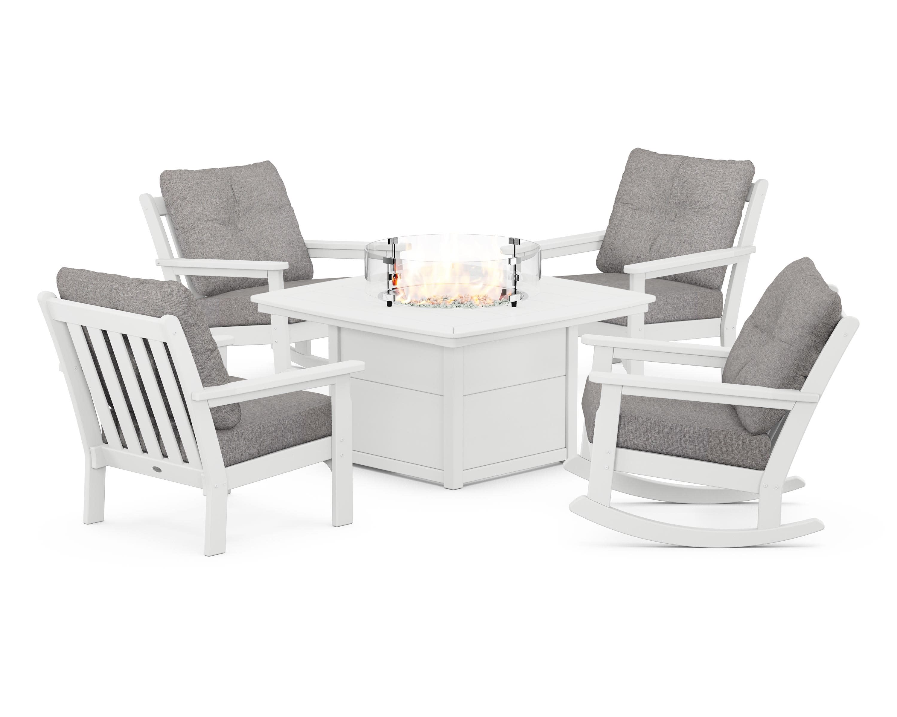 Vineyard 5-Piece Deep Seating Rocking Chair Conversation Set with Fire Pit Table - Image 46