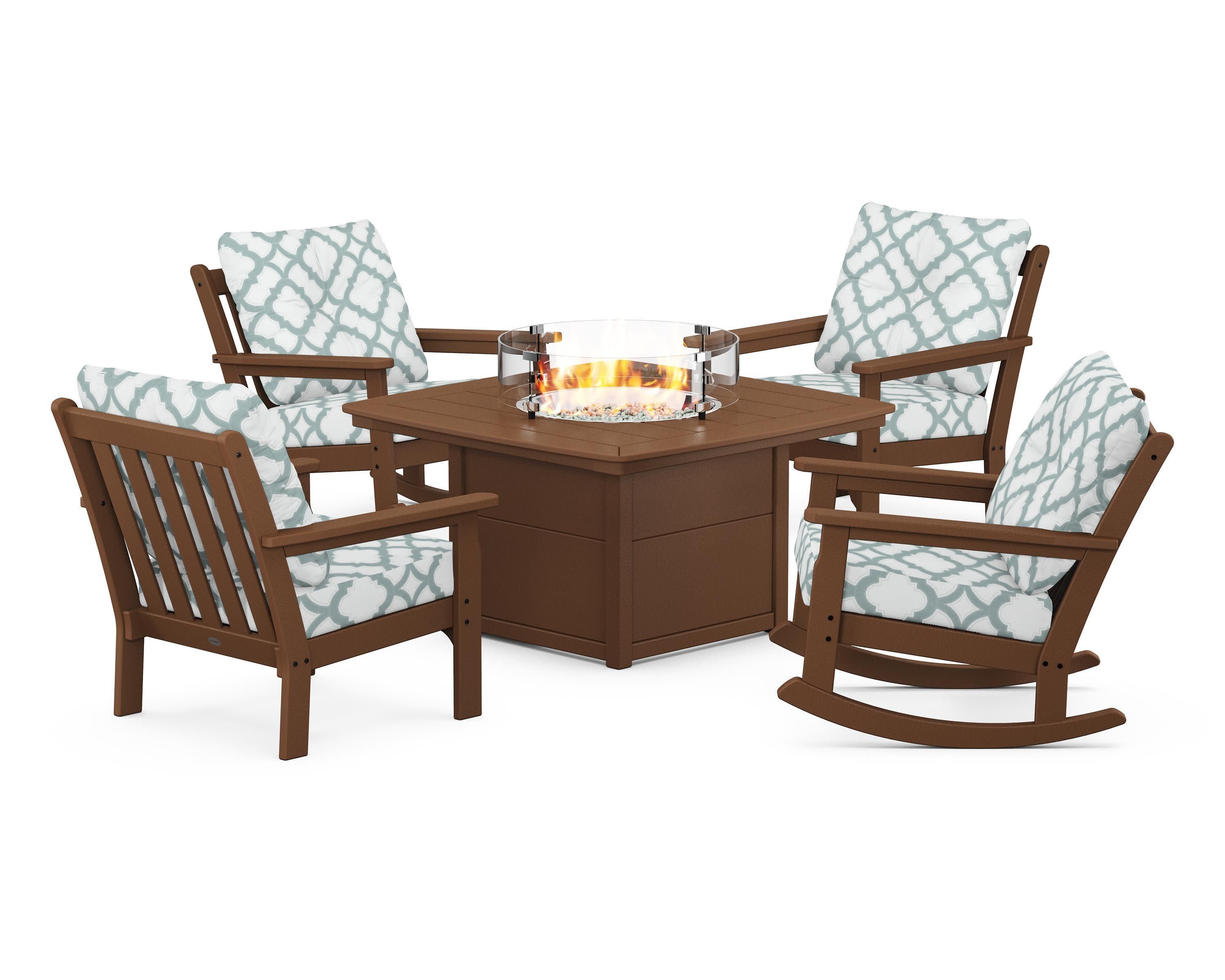 Vineyard 5-Piece Deep Seating Rocking Chair Conversation Set with Fire Pit Table - Image 54