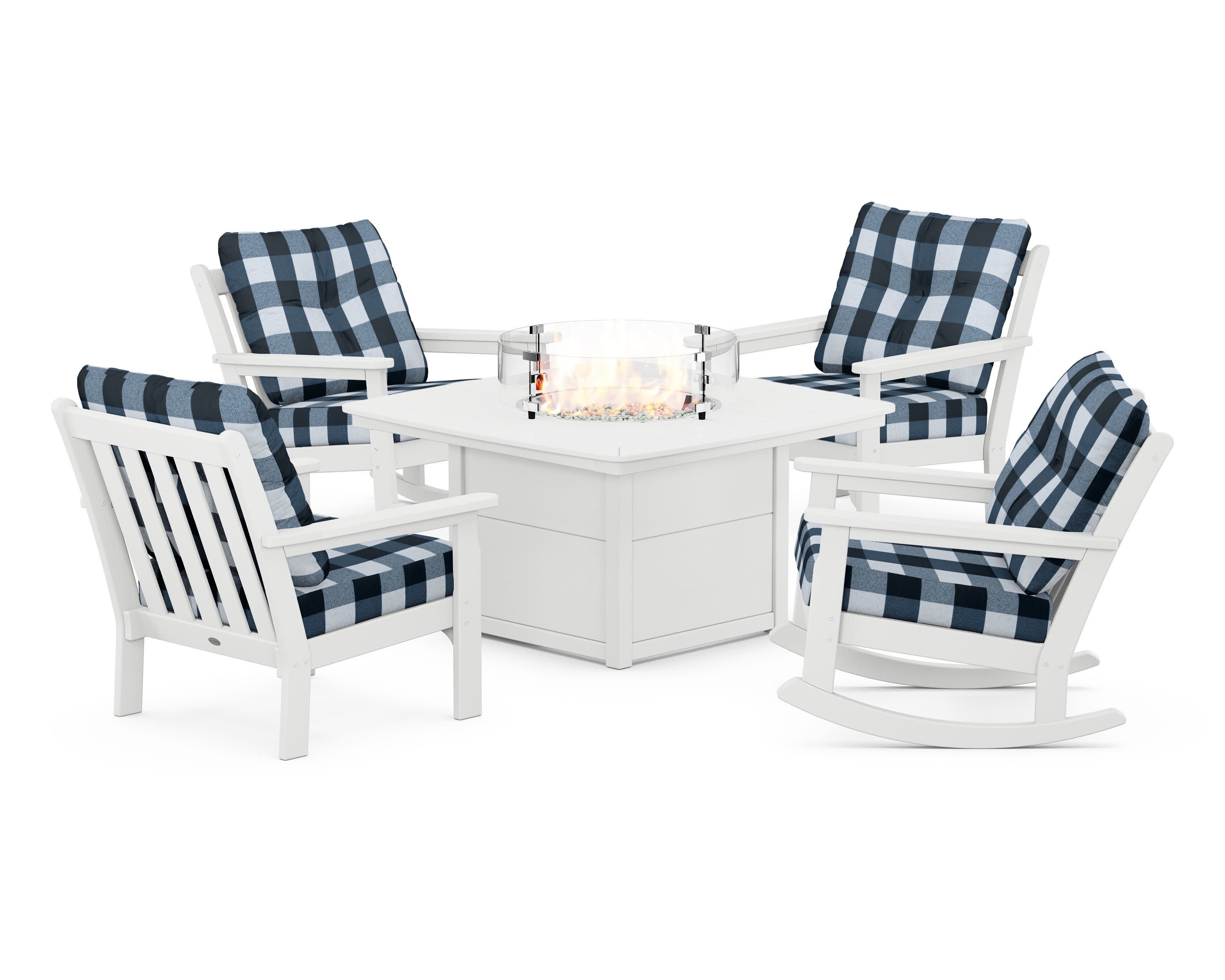 Vineyard 5-Piece Deep Seating Rocking Chair Conversation Set with Fire Pit Table - Image 59
