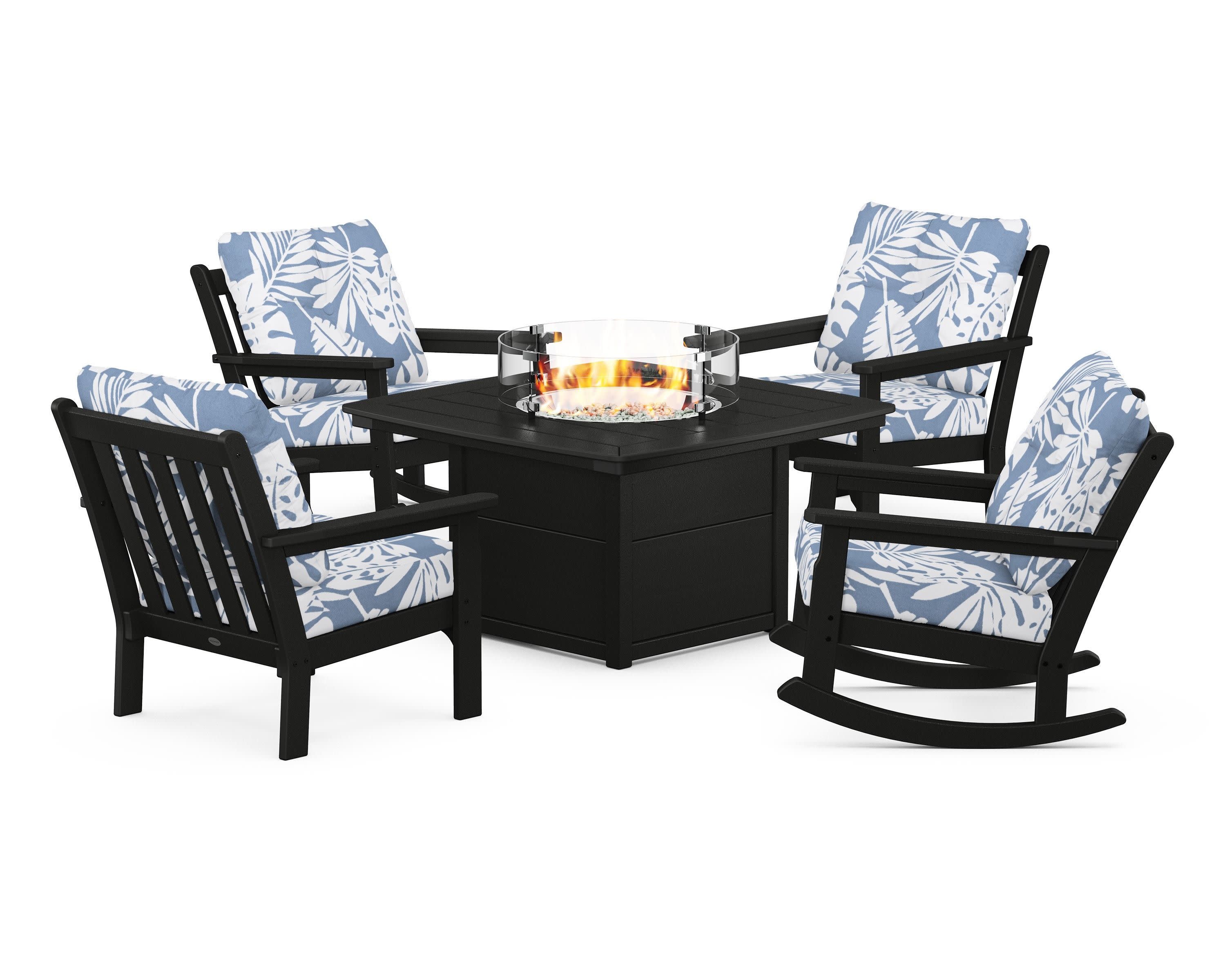 Vineyard 5-Piece Deep Seating Rocking Chair Conversation Set with Fire Pit Table - Image 67