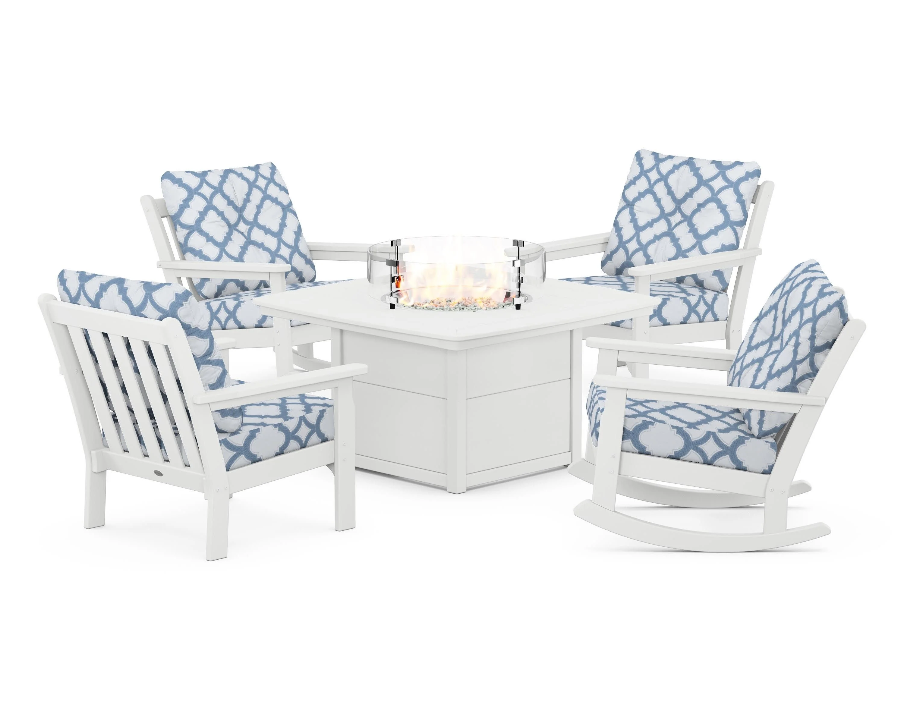 Vineyard 5-Piece Deep Seating Rocking Chair Conversation Set with Fire Pit Table - Image 73