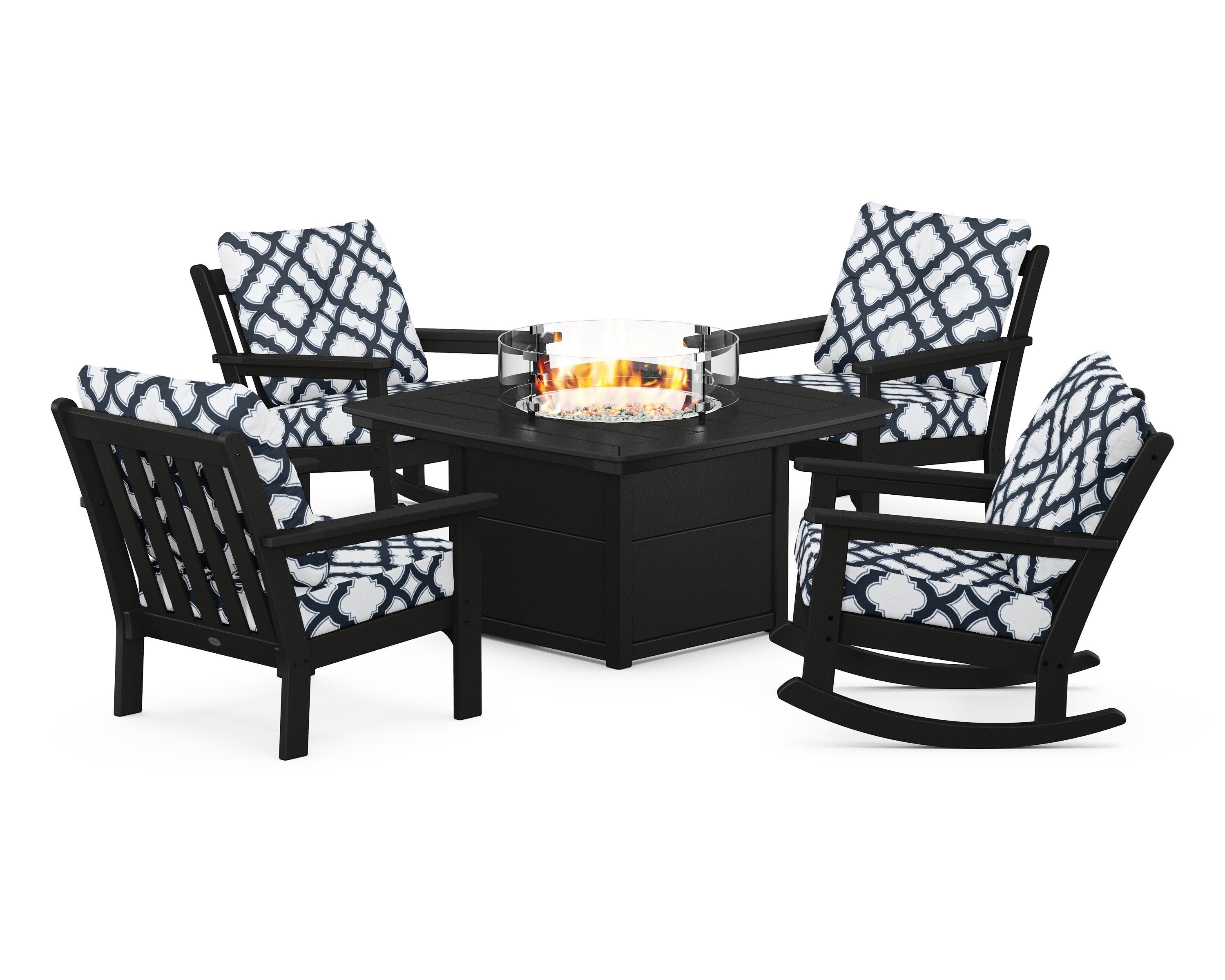 Vineyard 5-Piece Deep Seating Rocking Chair Conversation Set with Fire Pit Table - Image 77