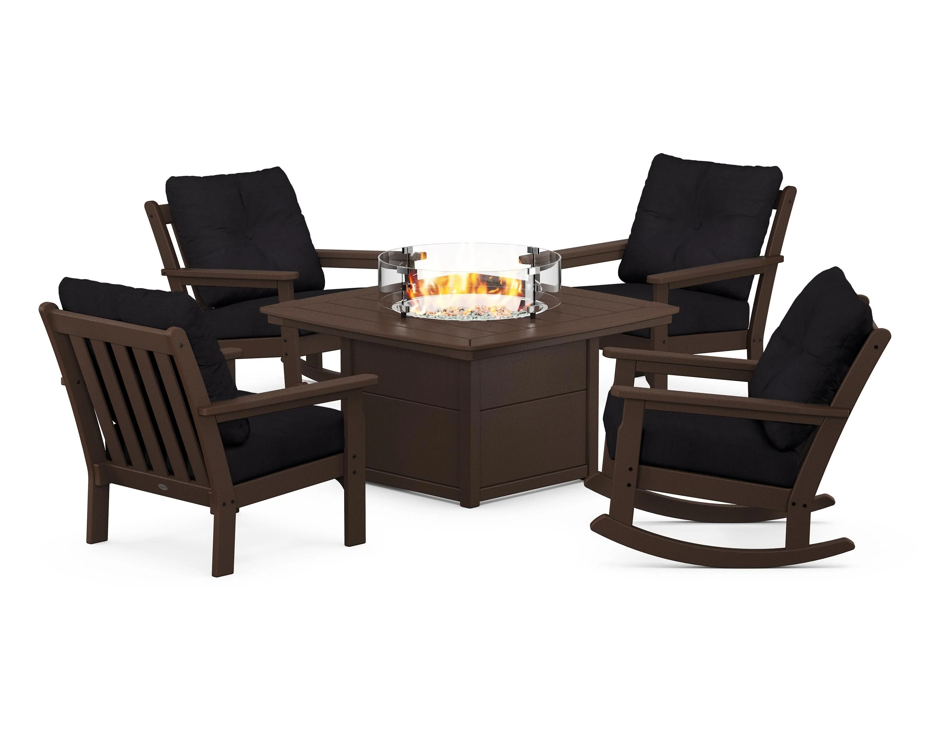 Vineyard 5-Piece Deep Seating Rocking Chair Conversation Set with Fire Pit Table - Image 78