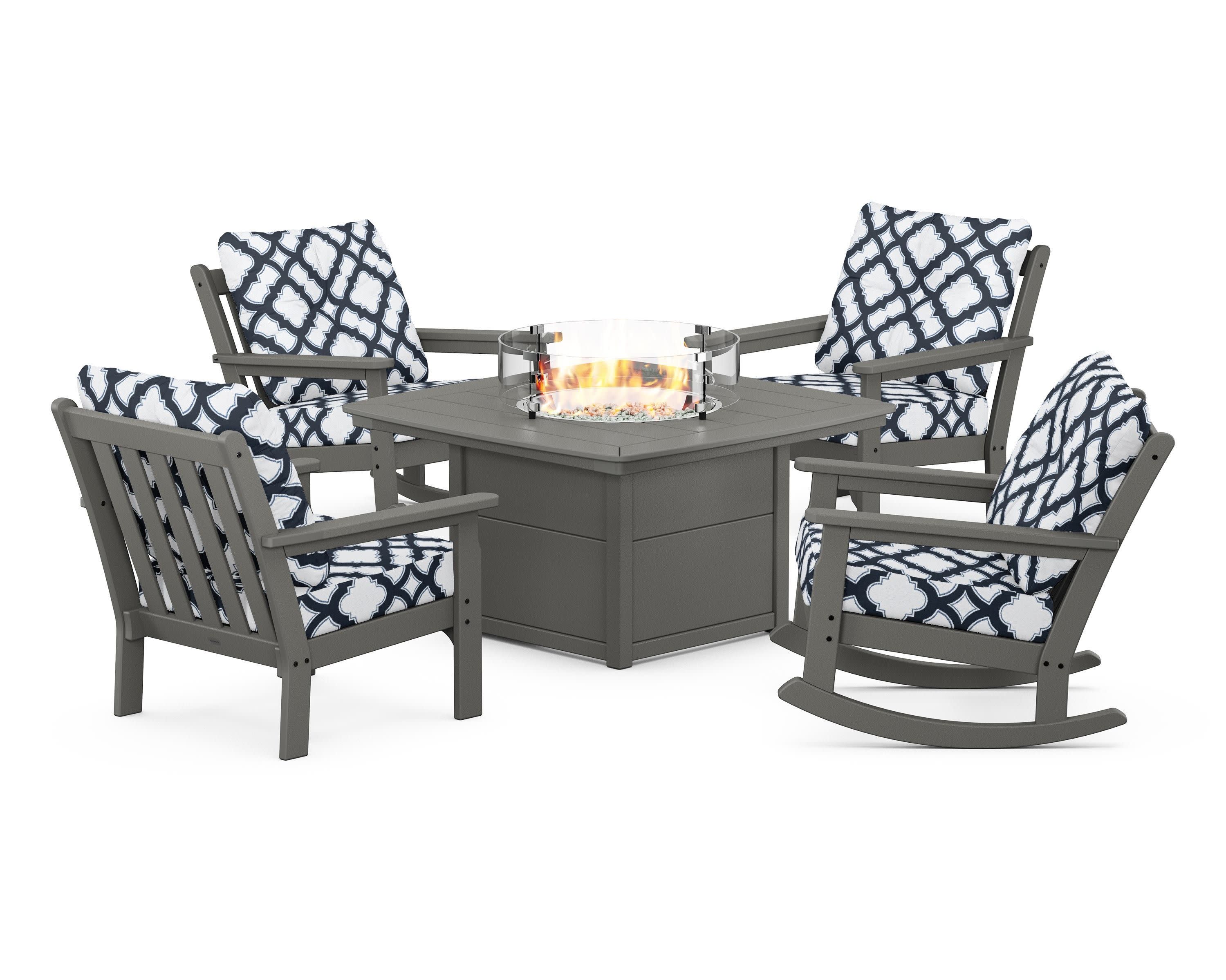 Vineyard 5-Piece Deep Seating Rocking Chair Conversation Set with Fire Pit Table - Image 79