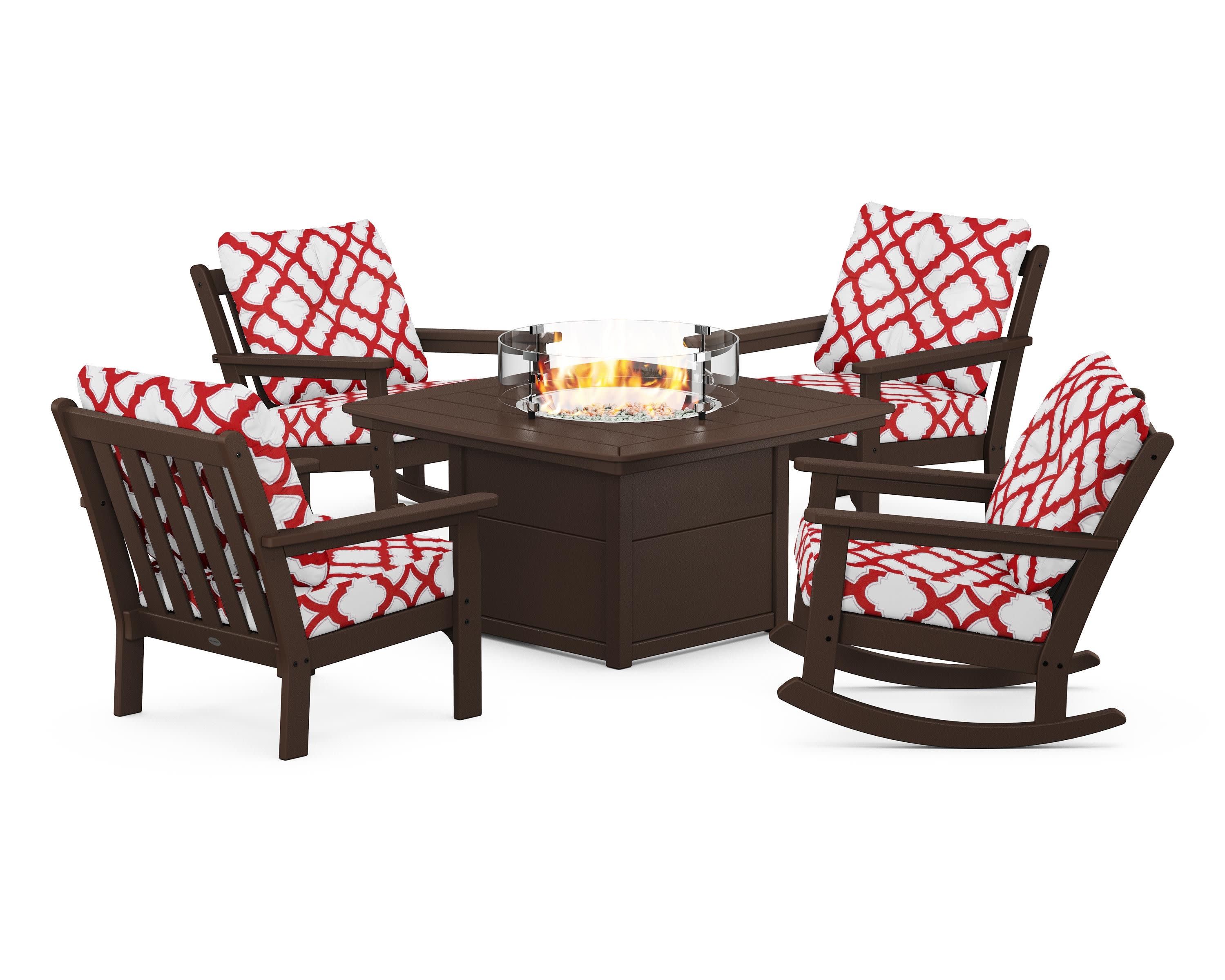 Vineyard 5-Piece Deep Seating Rocking Chair Conversation Set with Fire Pit Table - Image 85