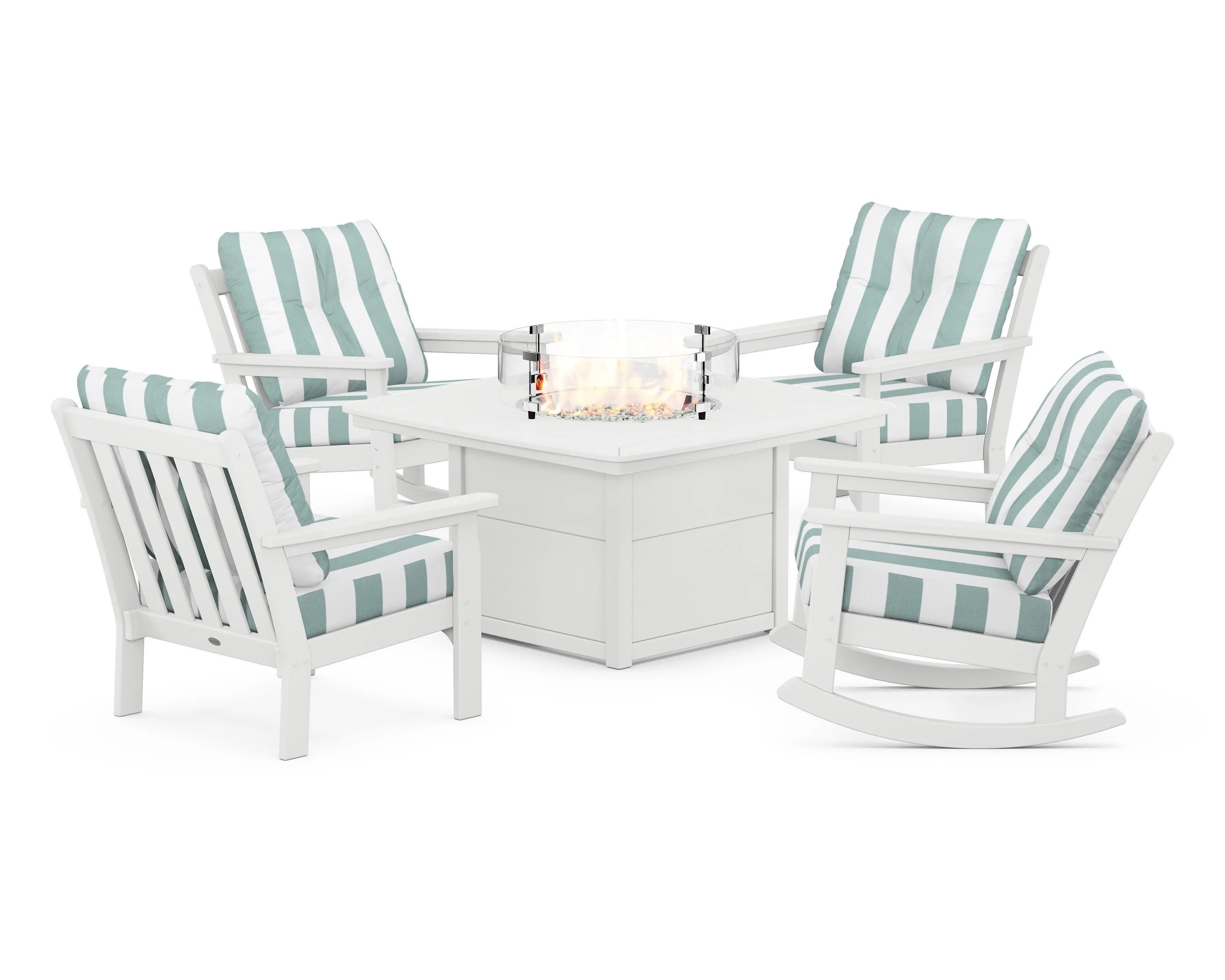 Vineyard 5-Piece Deep Seating Rocking Chair Conversation Set with Fire Pit Table - Image 87