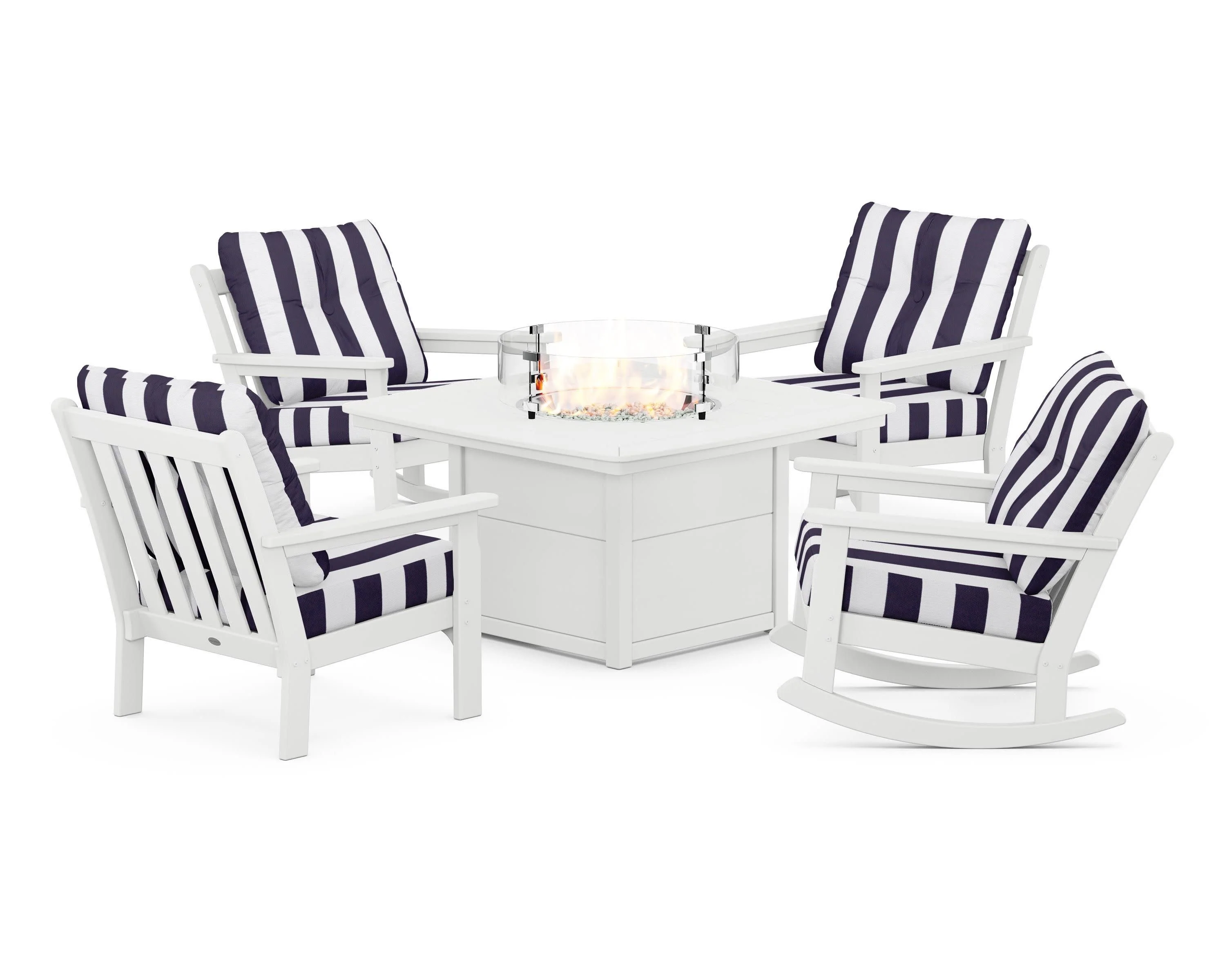 Vineyard 5-Piece Deep Seating Rocking Chair Conversation Set with Fire Pit Table - Image 89