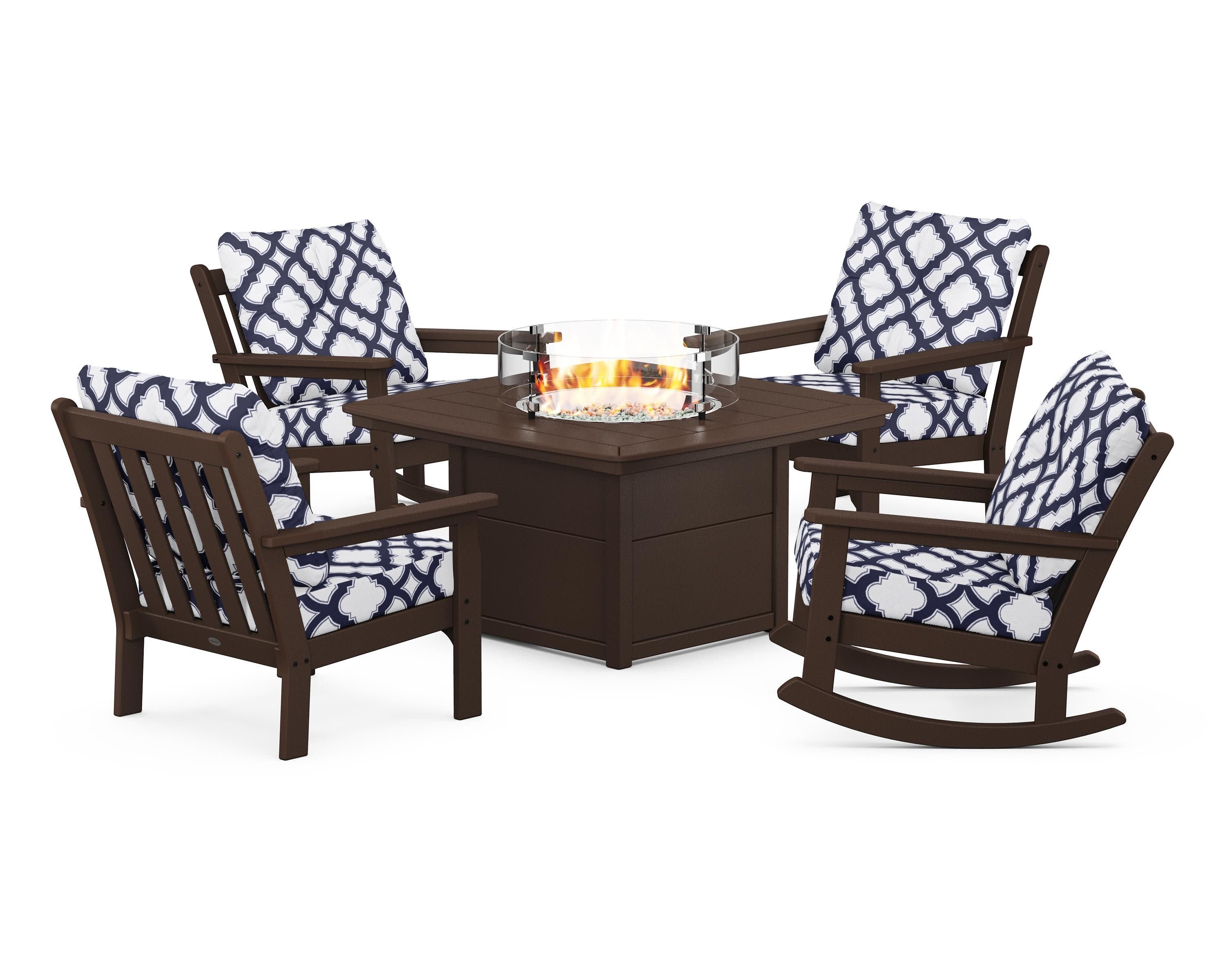 Vineyard 5-Piece Deep Seating Rocking Chair Conversation Set with Fire Pit Table - Image 94