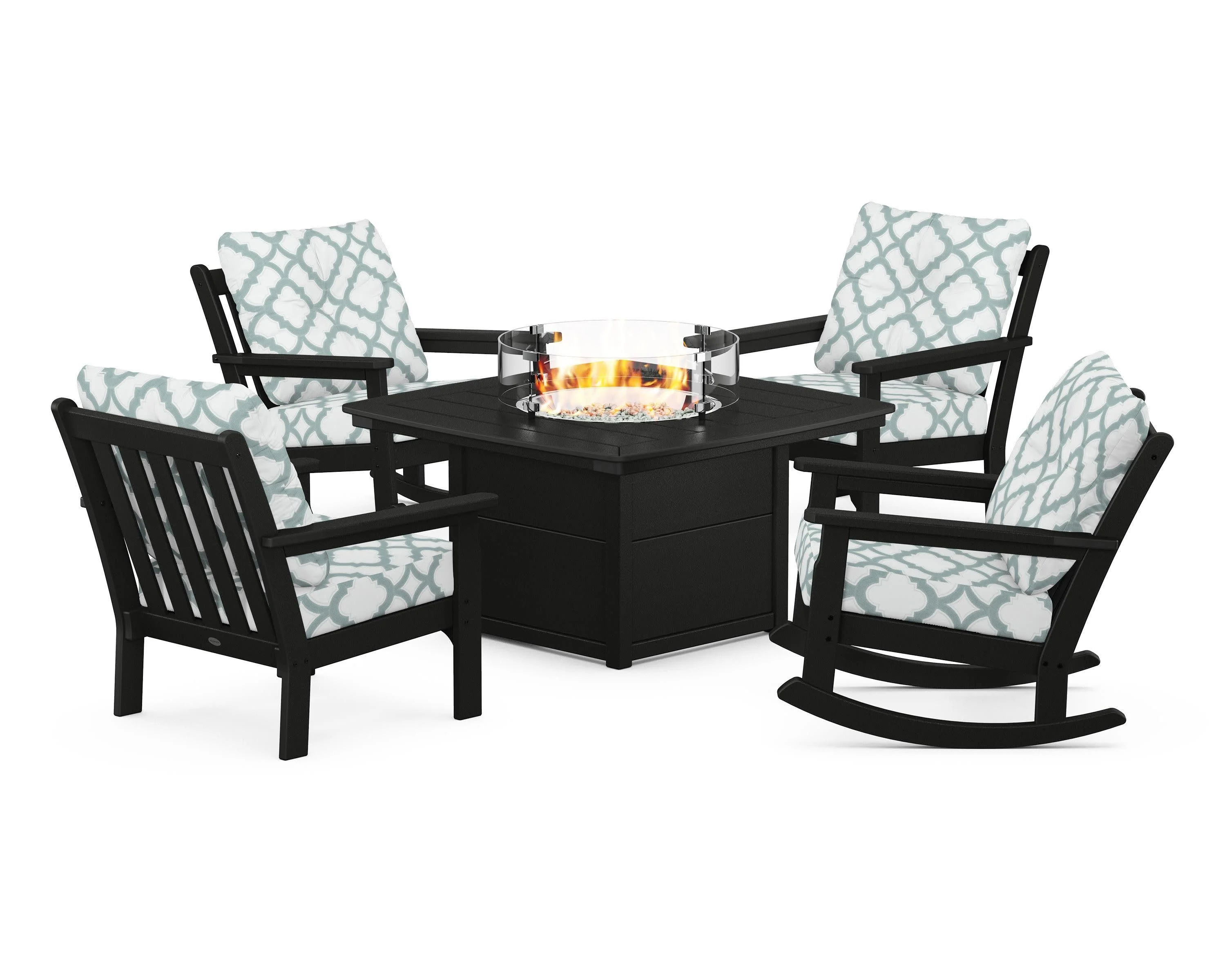 Vineyard 5-Piece Deep Seating Rocking Chair Conversation Set with Fire Pit Table - Image 96