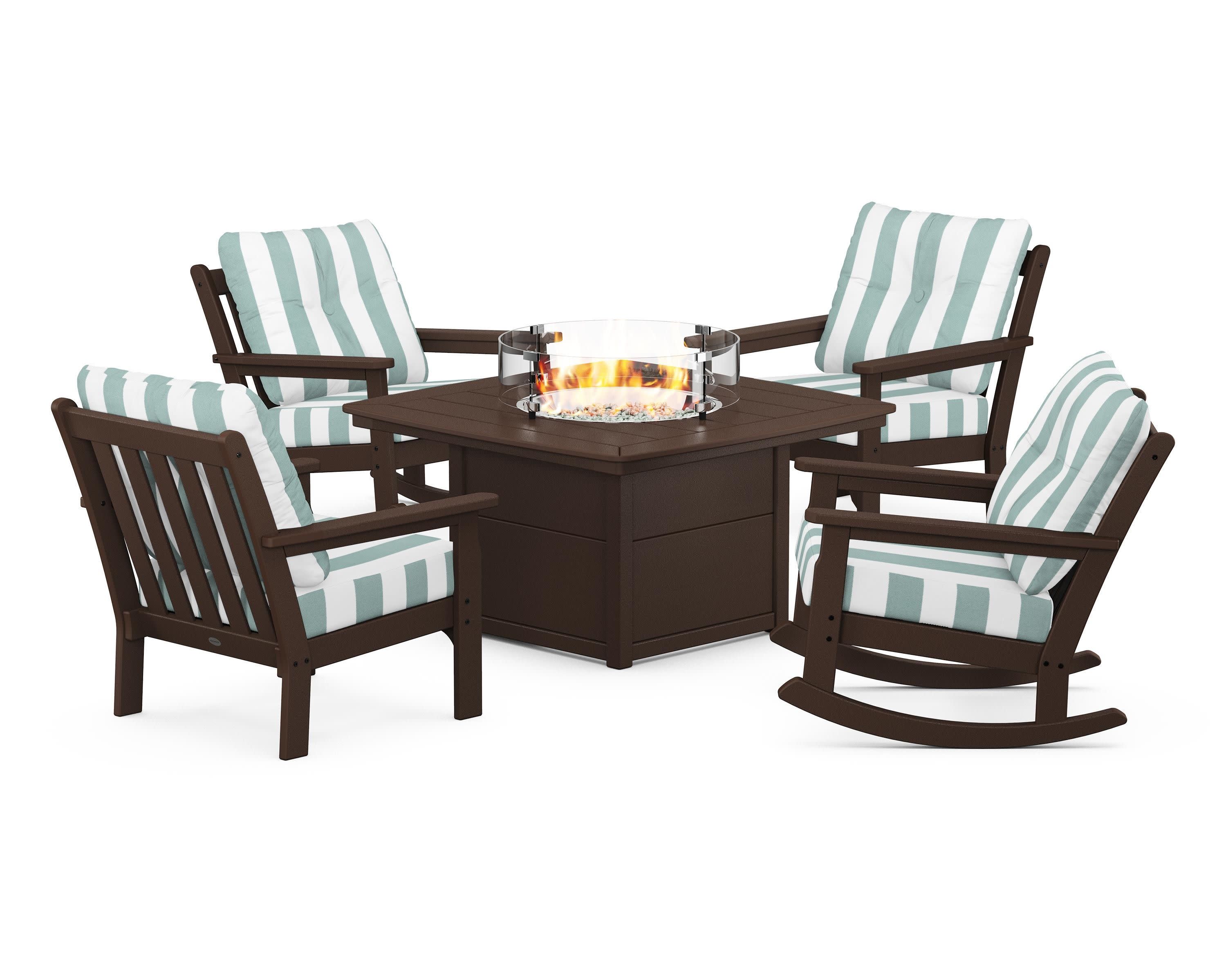 Vineyard 5-Piece Deep Seating Rocking Chair Conversation Set with Fire Pit Table - Image 98