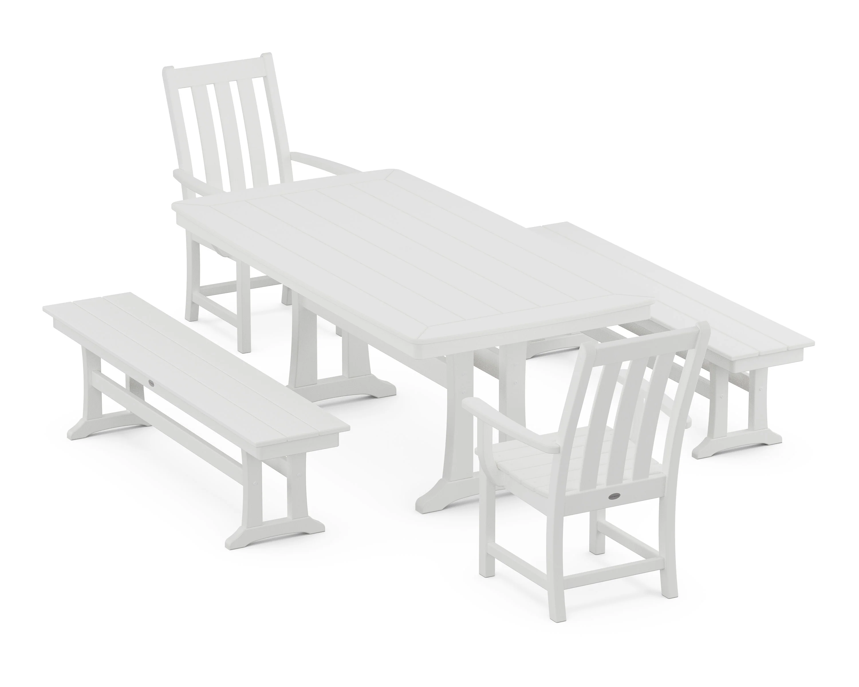 Vineyard 5-Piece Dining Set with Trestle Legs - Image 10