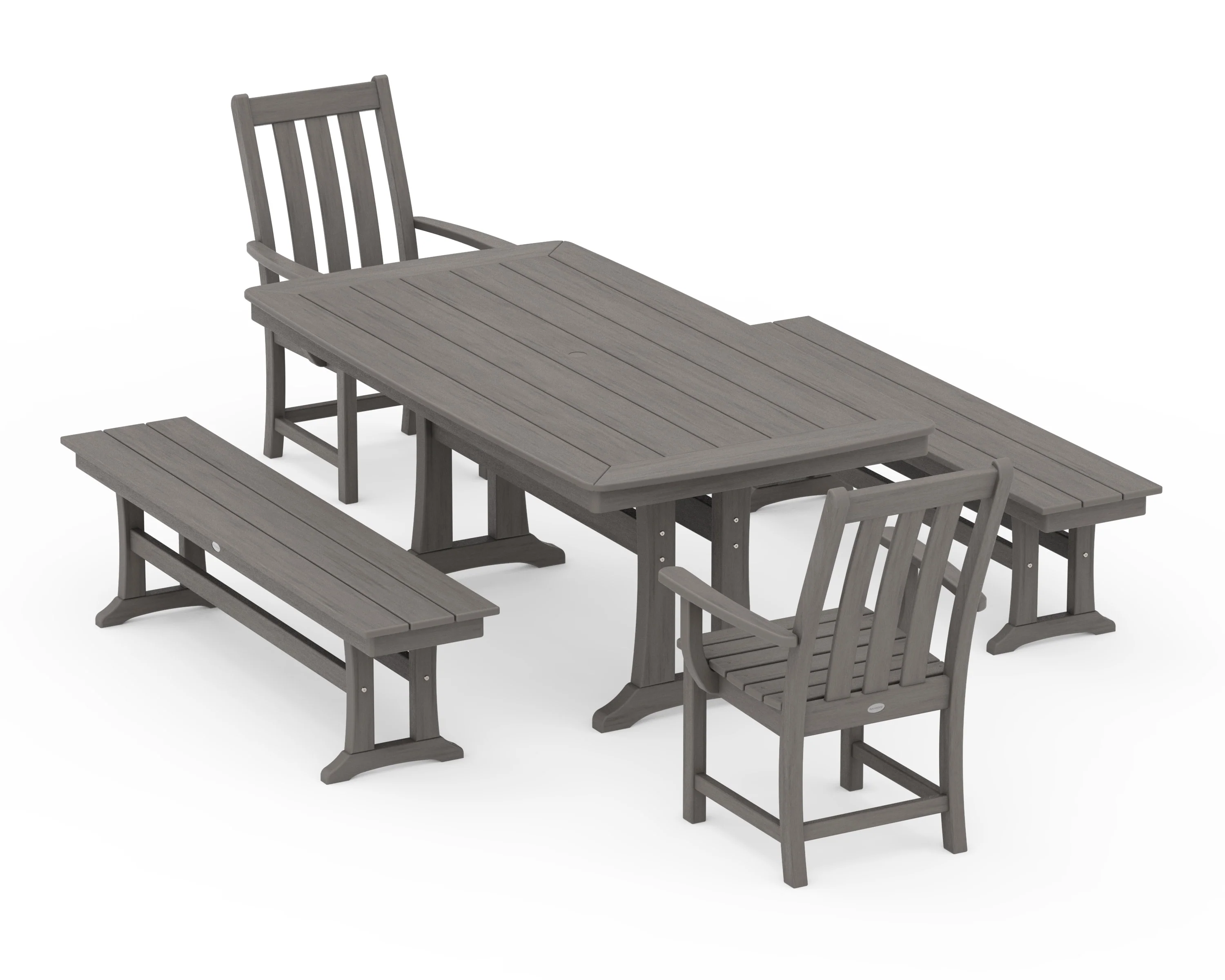 Vineyard 5-Piece Dining Set with Trestle Legs - Image 14