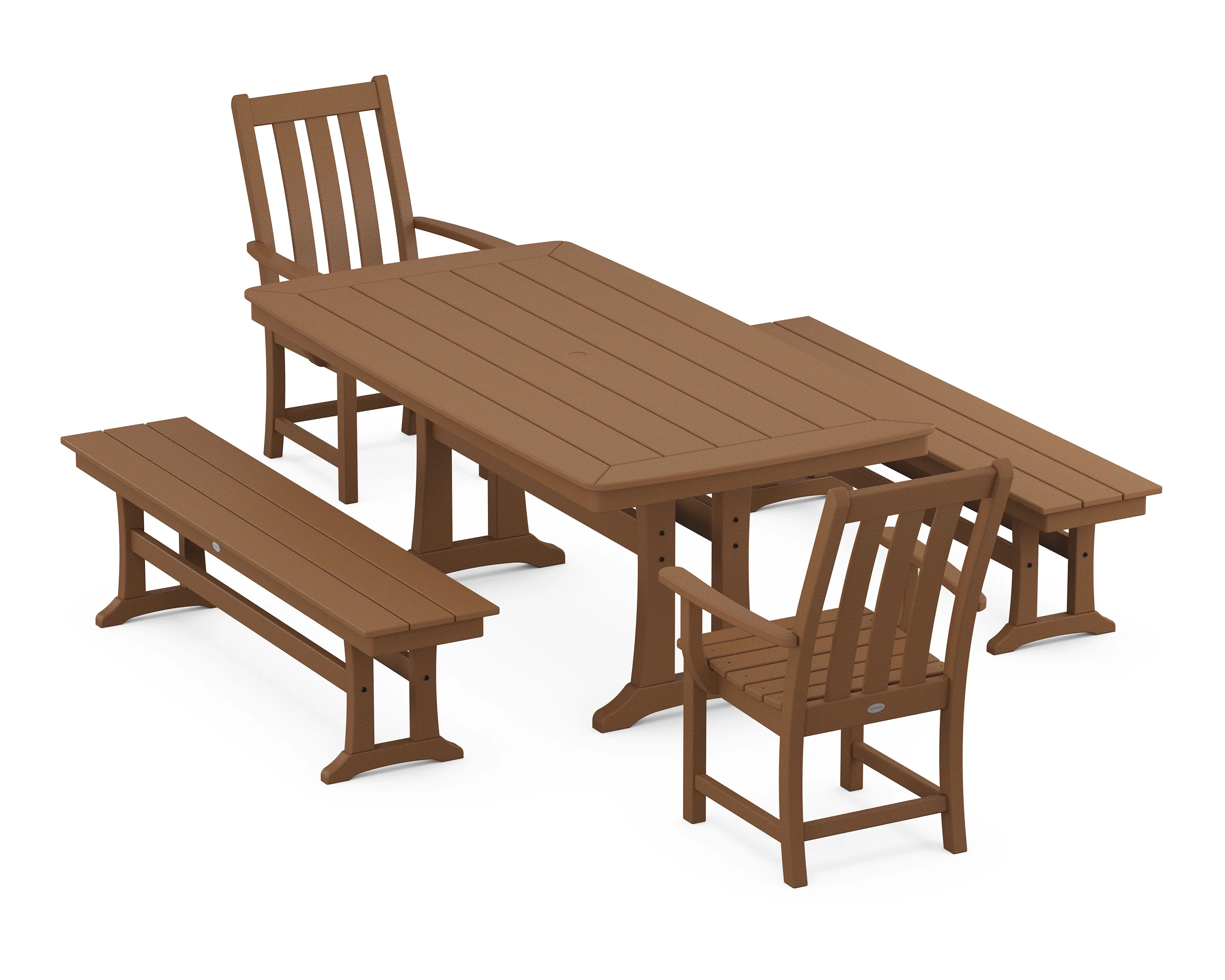 Vineyard 5-Piece Dining Set with Trestle Legs - Image 9