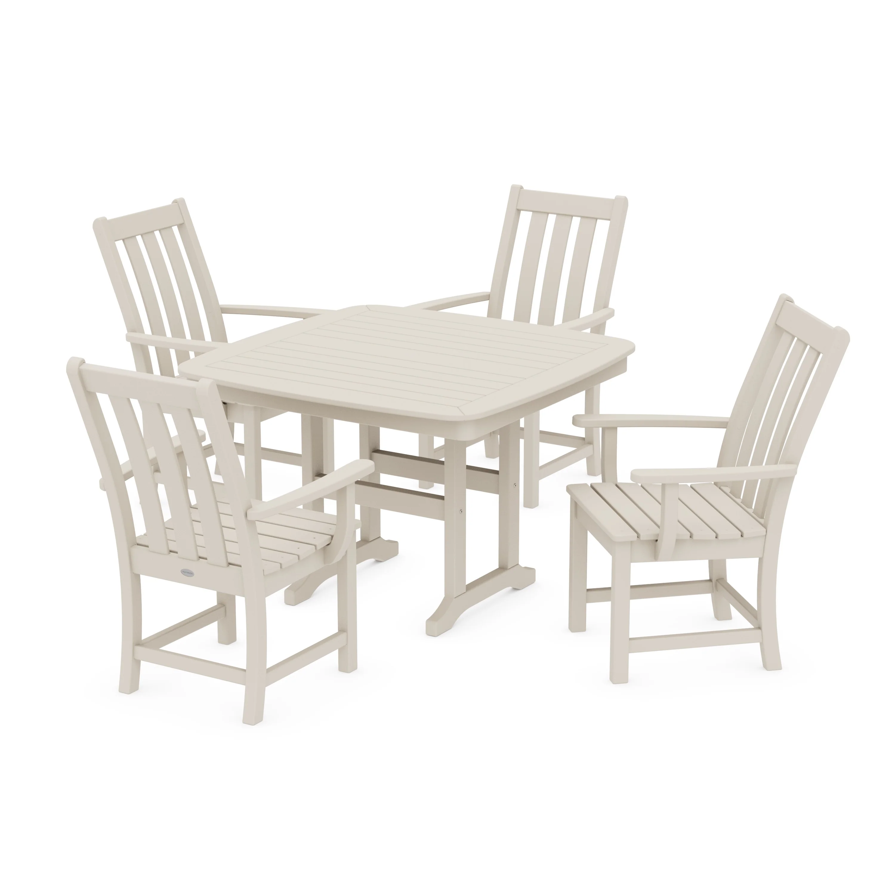 Vineyard 5-Piece Dining Set with Trestle Legs - Image 4