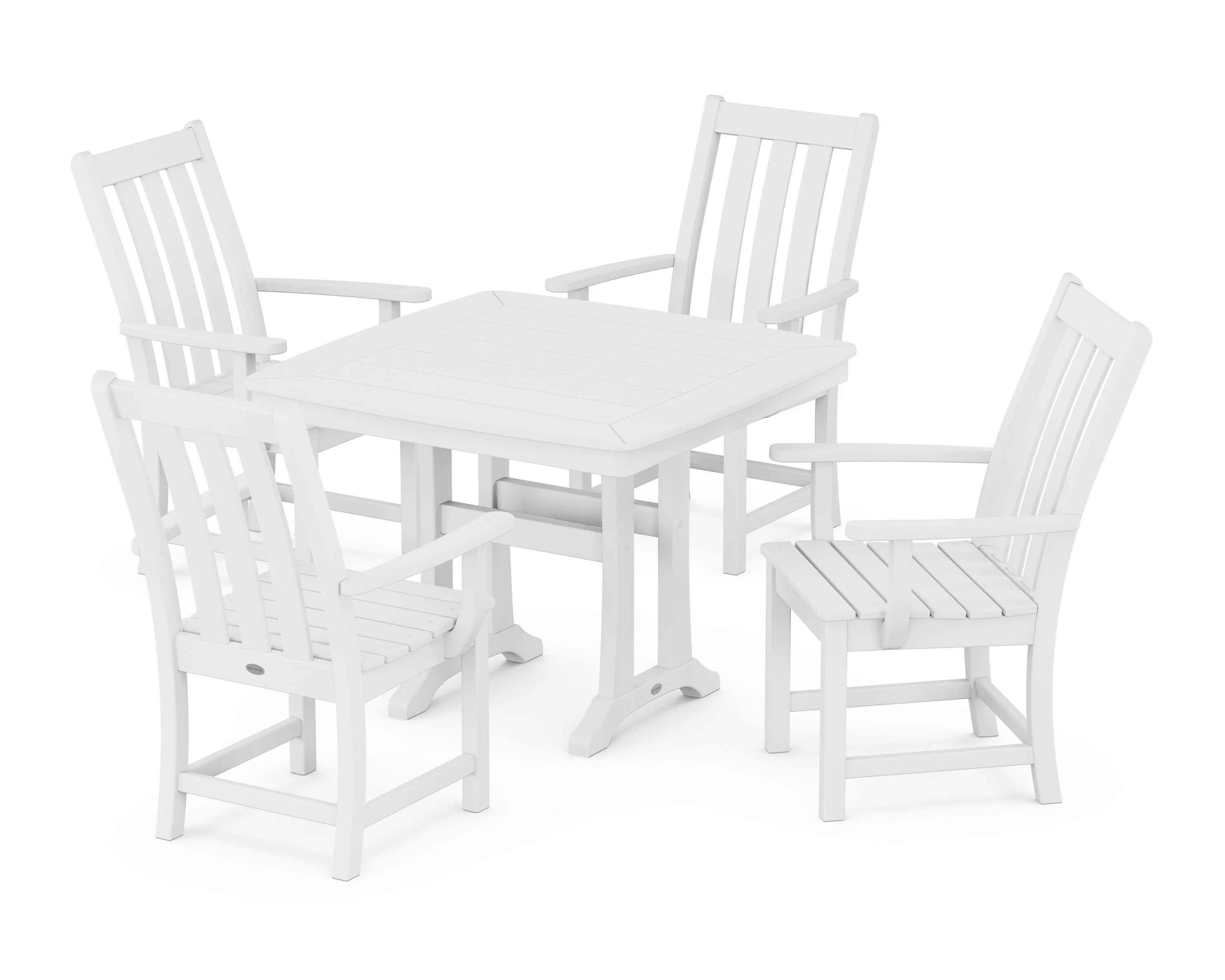 Vineyard 5-Piece Dining Set with Trestle Legs - Image 7