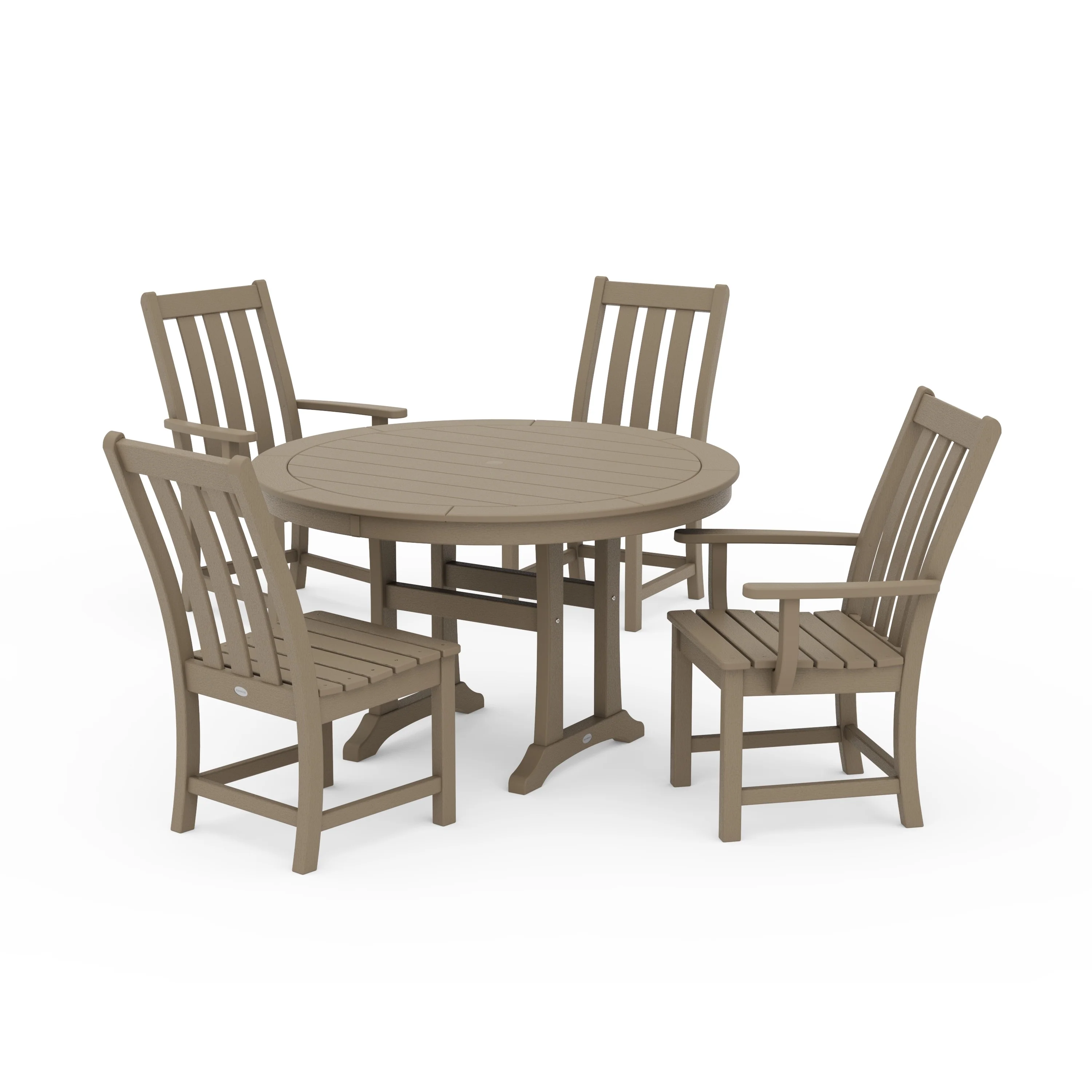 Vineyard 5-Piece Nautical Trestle Dining Set - Image 8