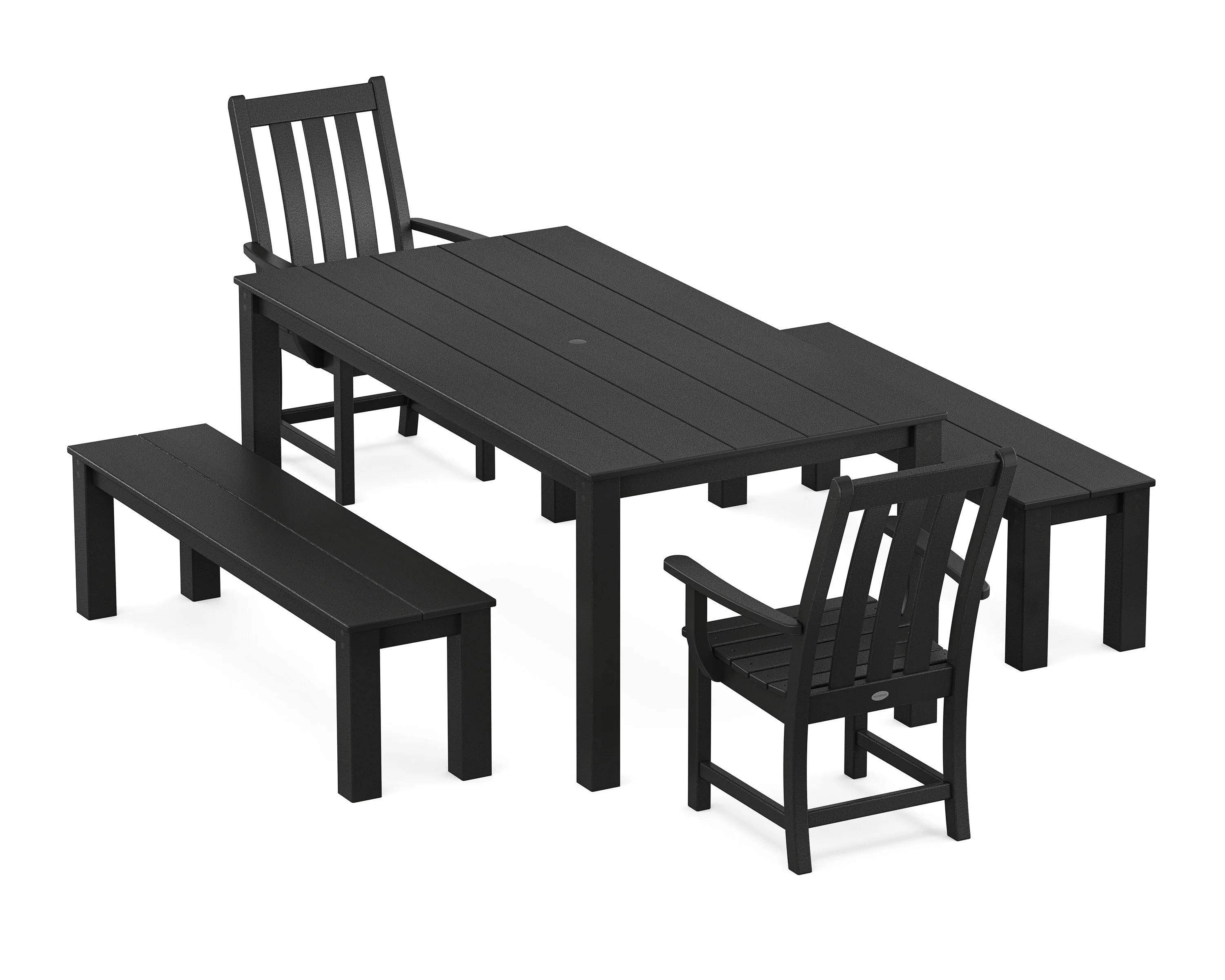 Vineyard 5-Piece Parsons Dining Set with Benches - Image 7