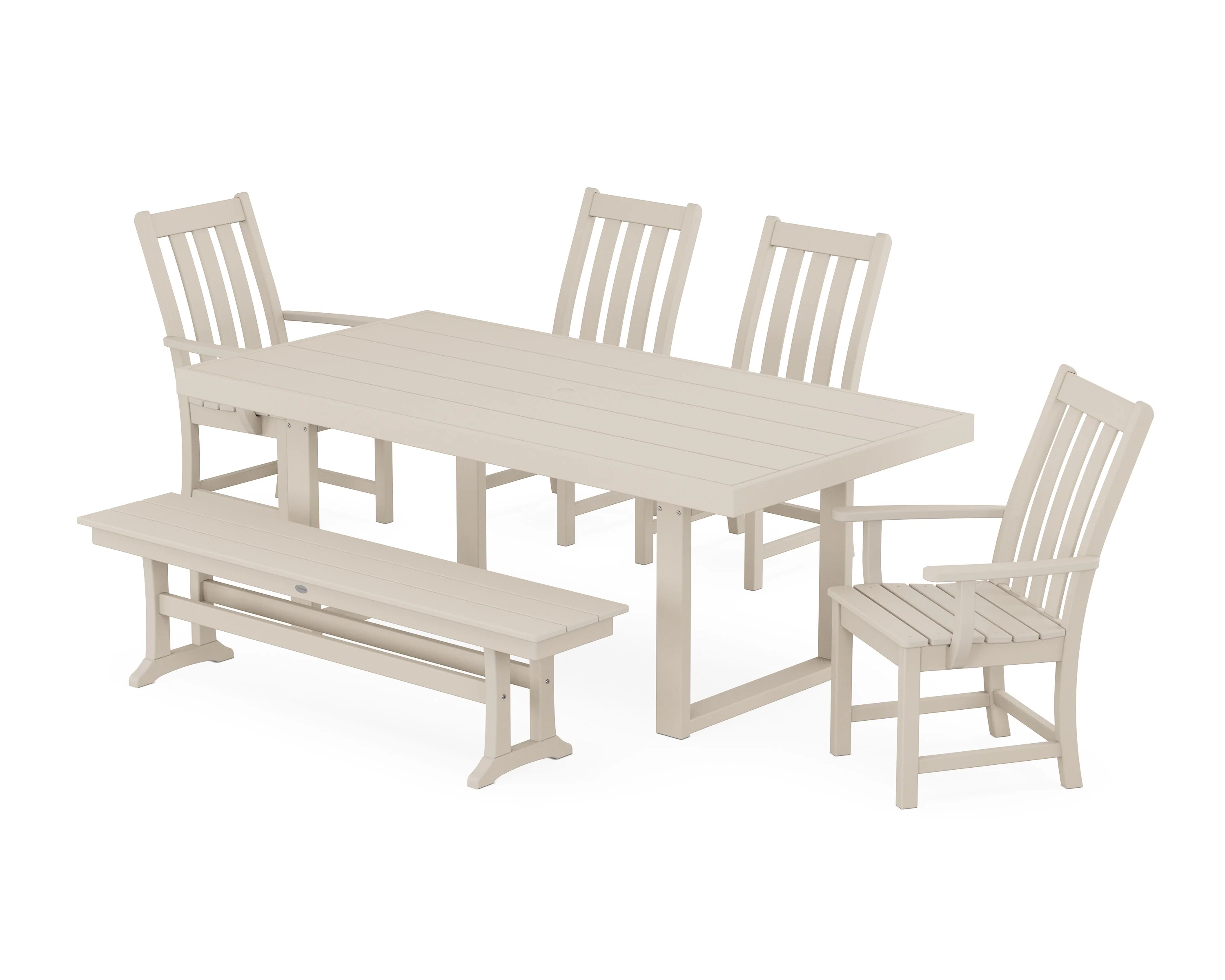 Vineyard 6-Piece Dining Set with Bench - Image 10