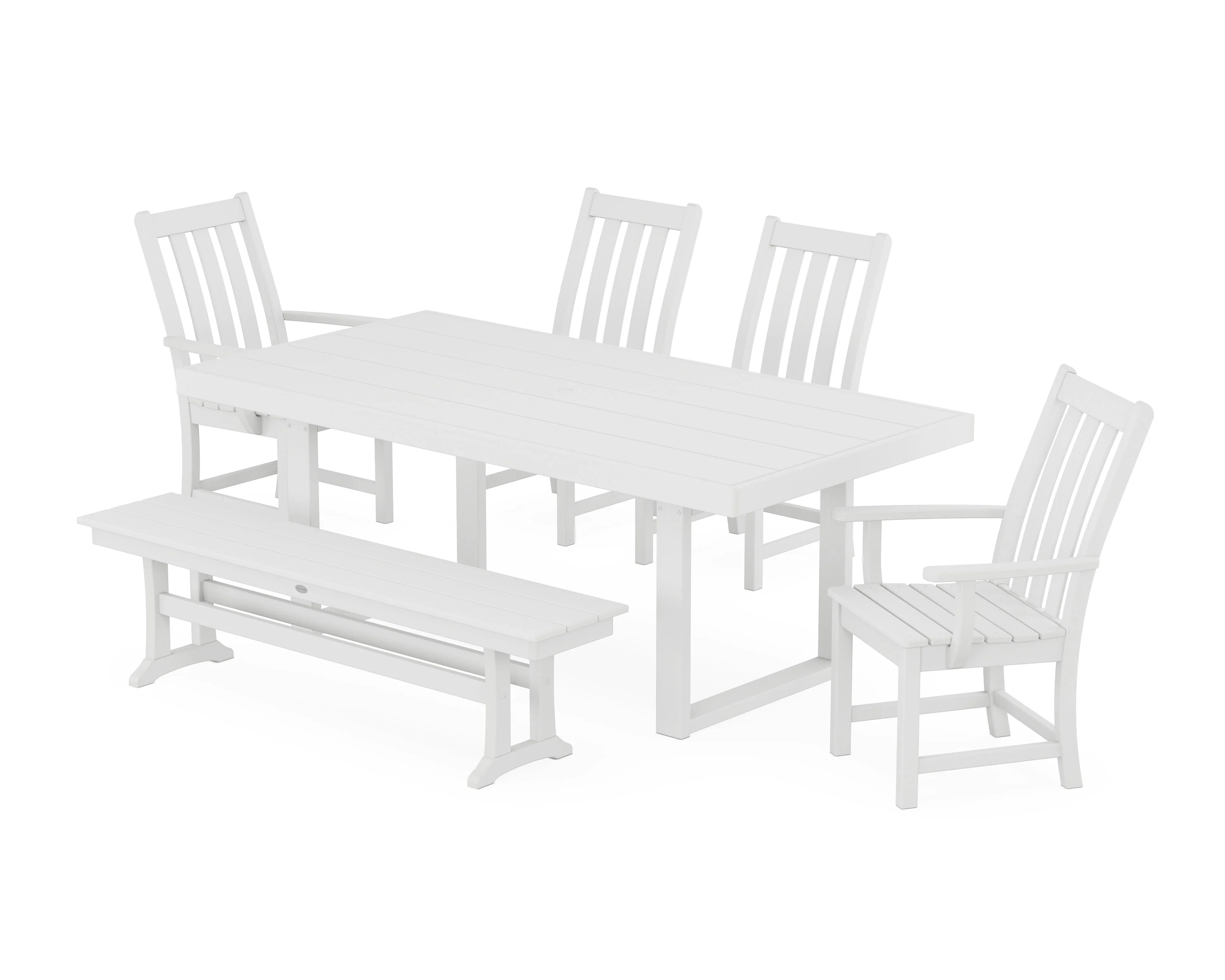 Vineyard 6-Piece Dining Set with Bench - Image 12