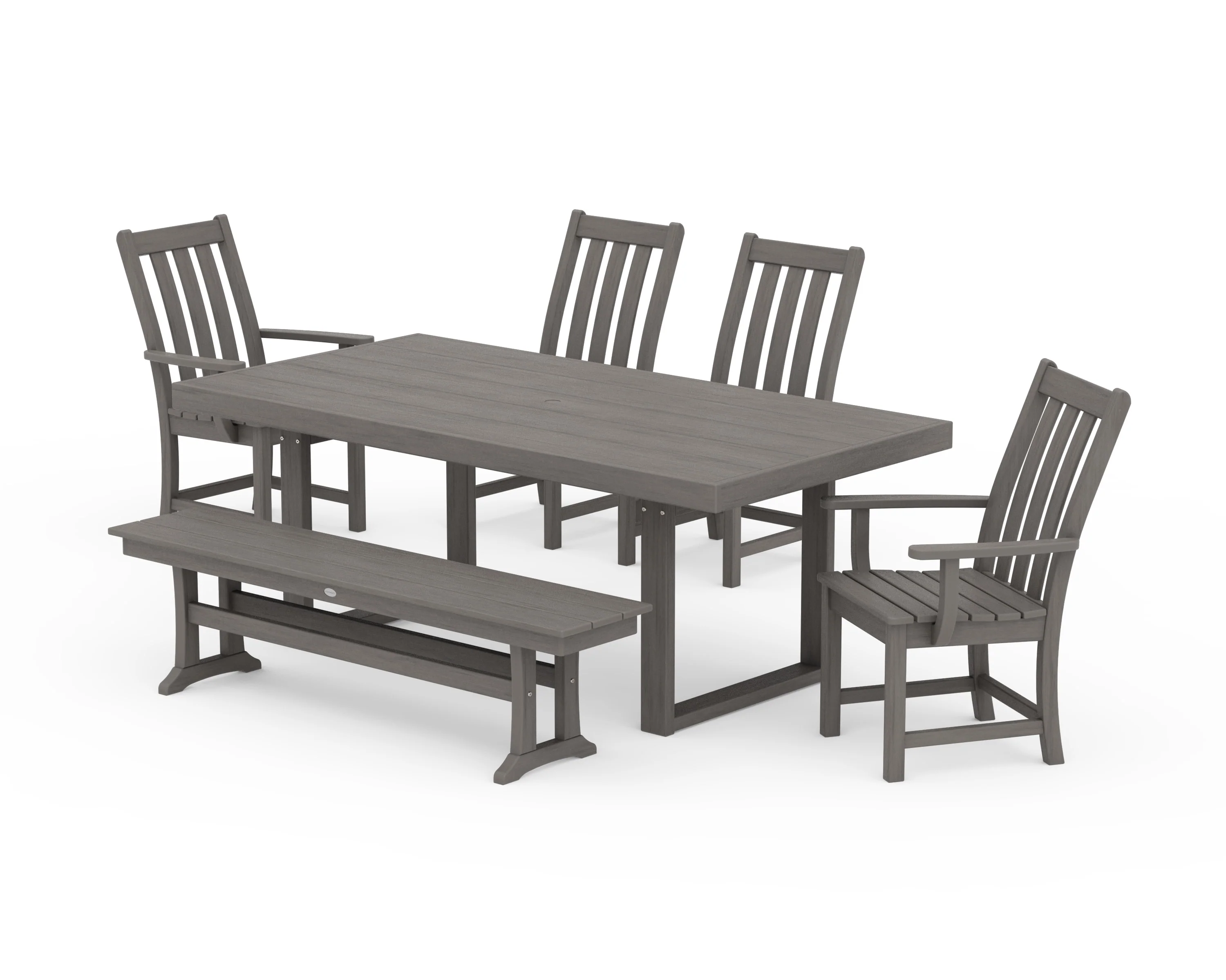 Vineyard 6-Piece Dining Set with Bench - Image 14