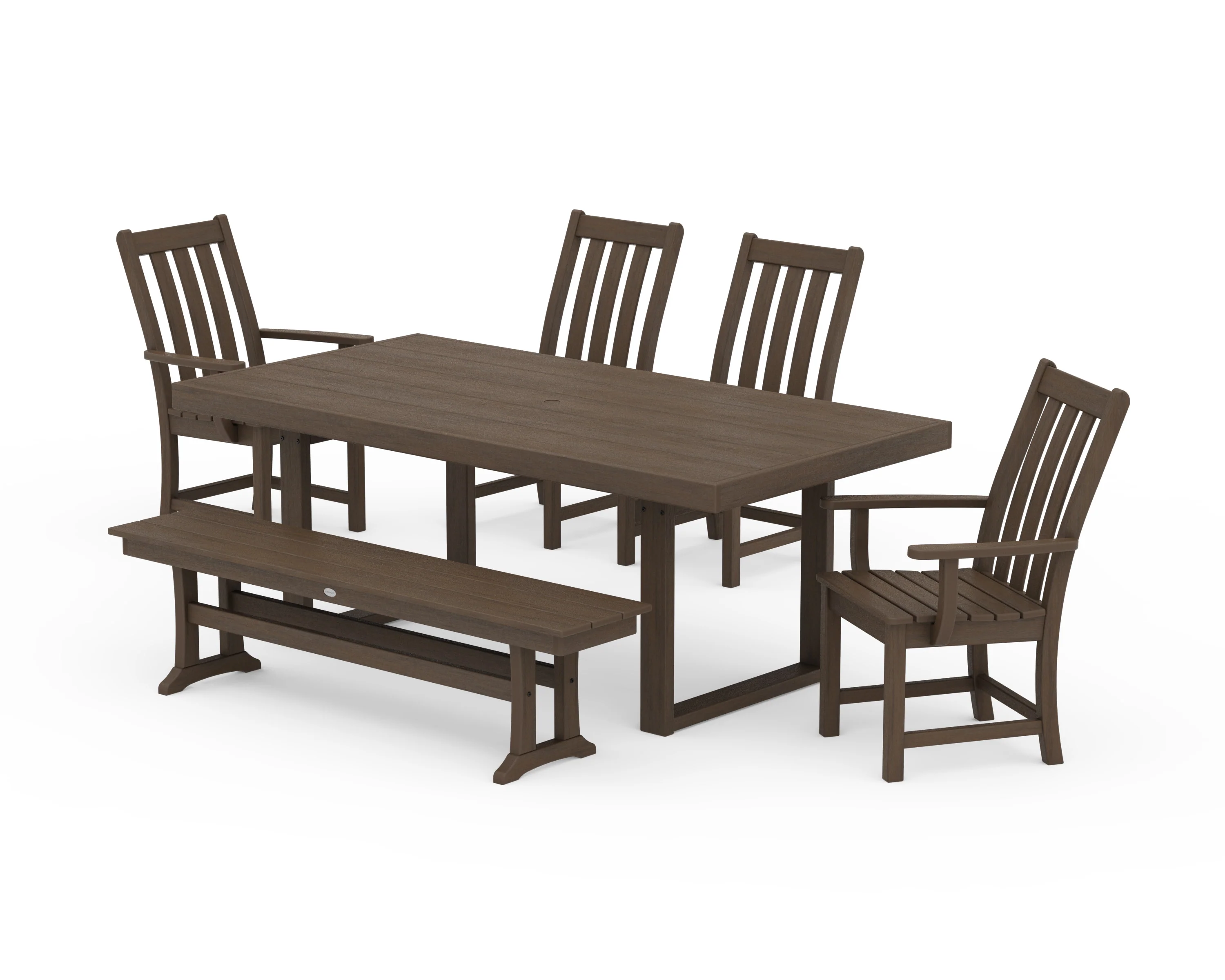 Vineyard 6-Piece Dining Set with Bench - Image 15