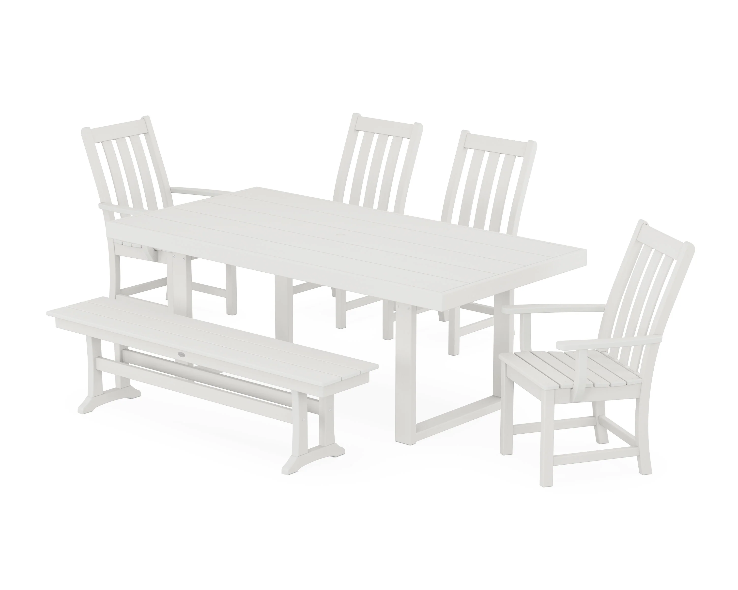 Vineyard 6-Piece Dining Set with Bench - Image 4