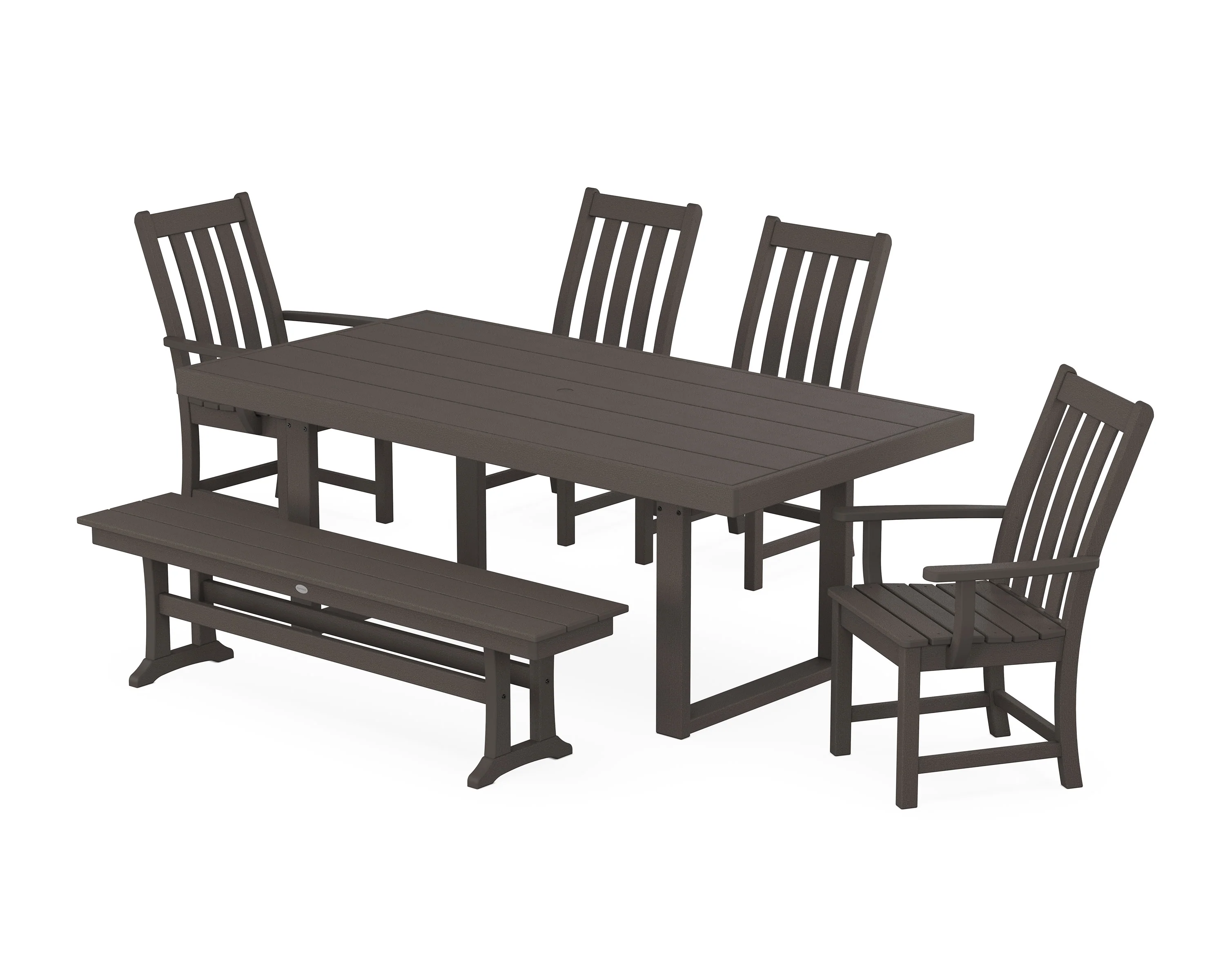 Vineyard 6-Piece Dining Set with Bench - Image 5