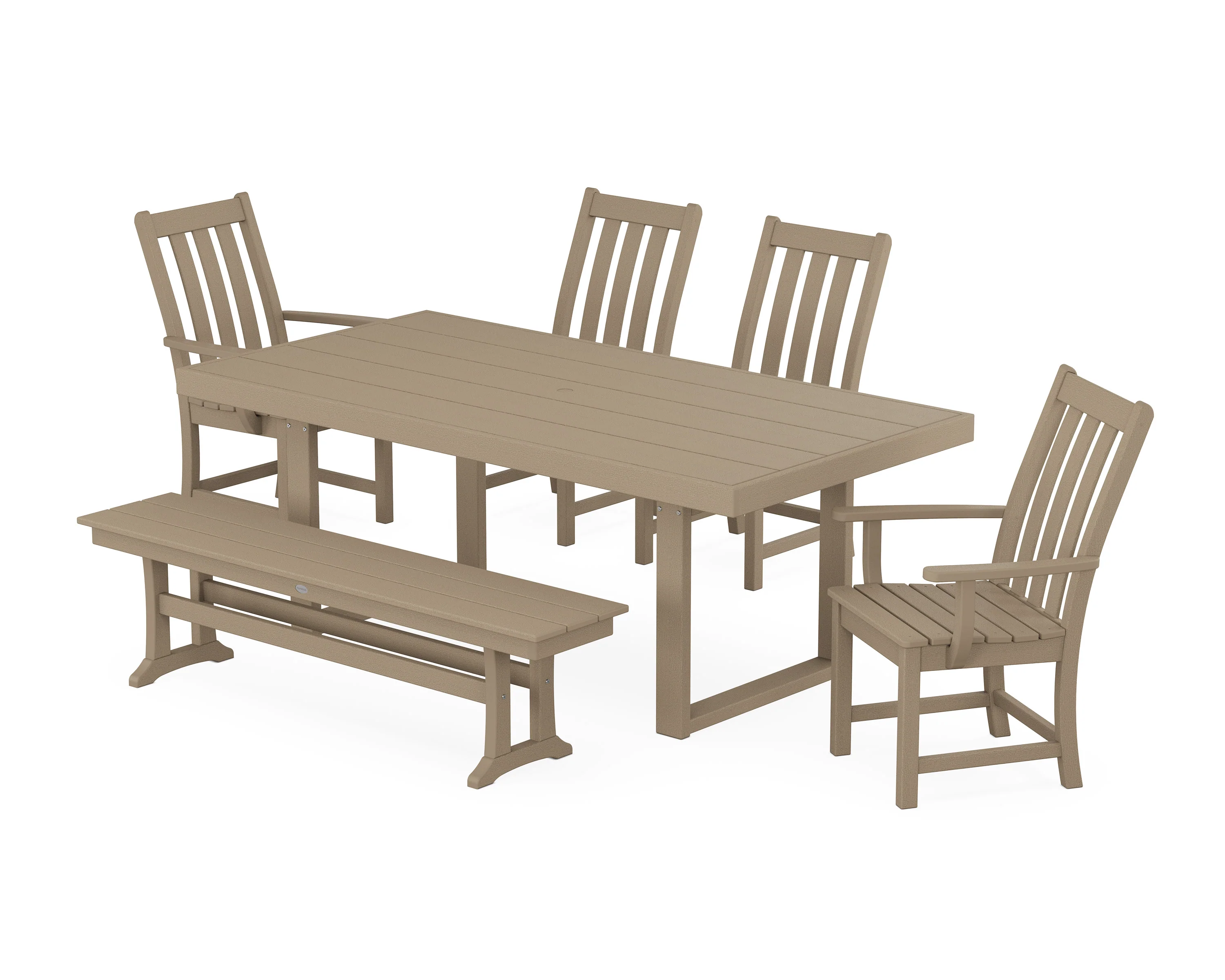 Vineyard 6-Piece Dining Set with Bench - Image 7