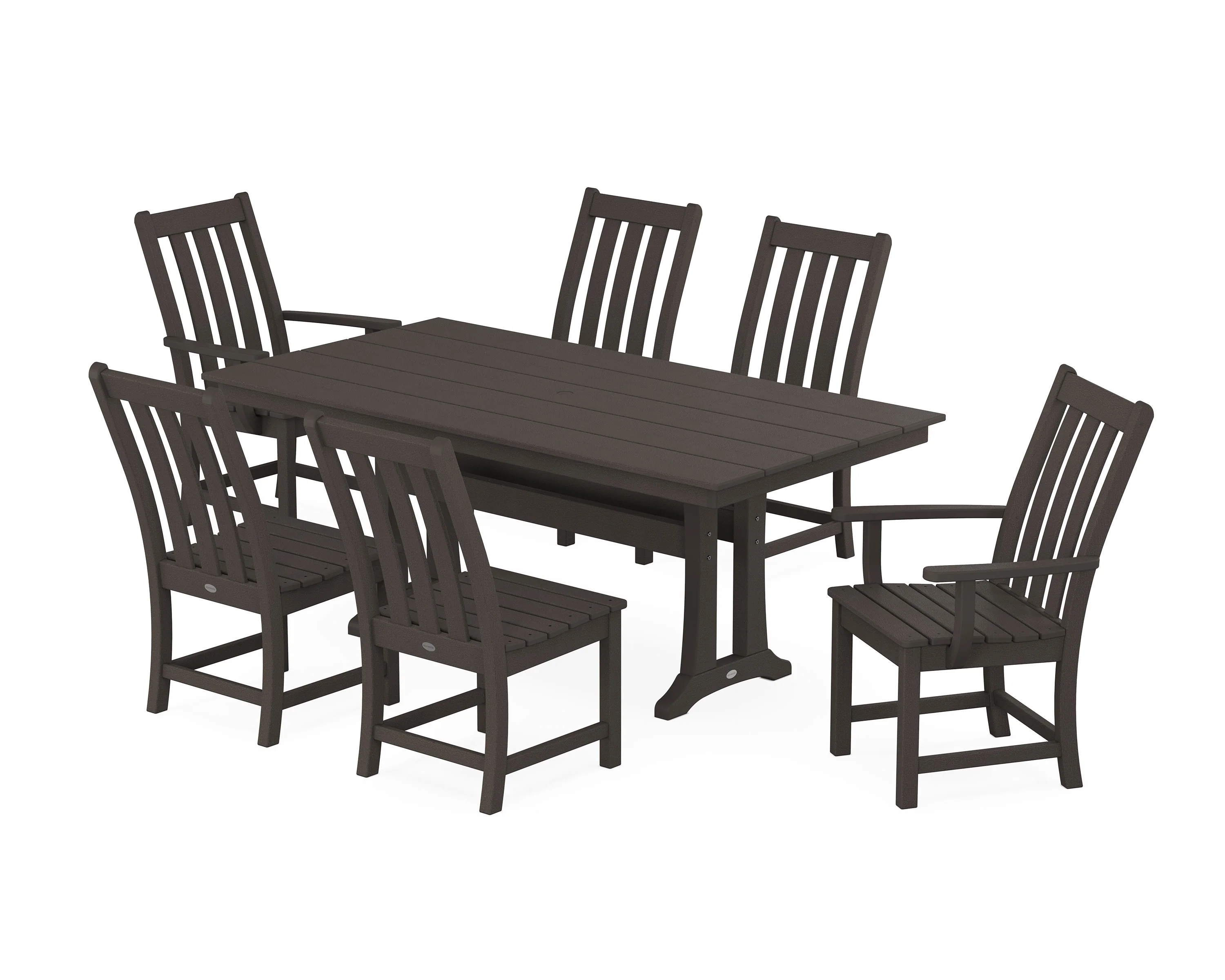 Vineyard 7-Piece Farmhouse Dining Set with Trestle Legs - Image 12