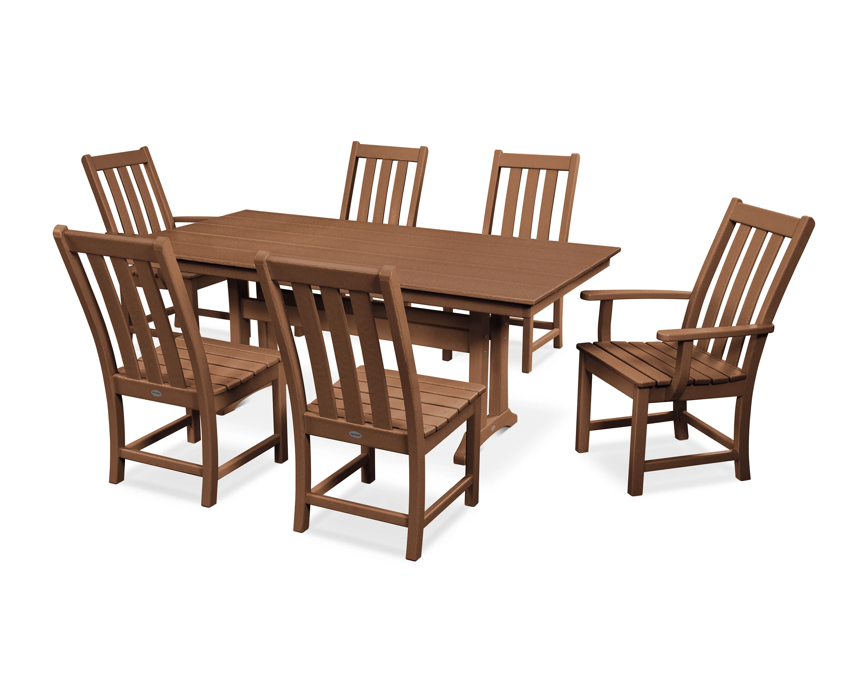Vineyard 7-Piece Farmhouse Dining Set with Trestle Legs - Image 13