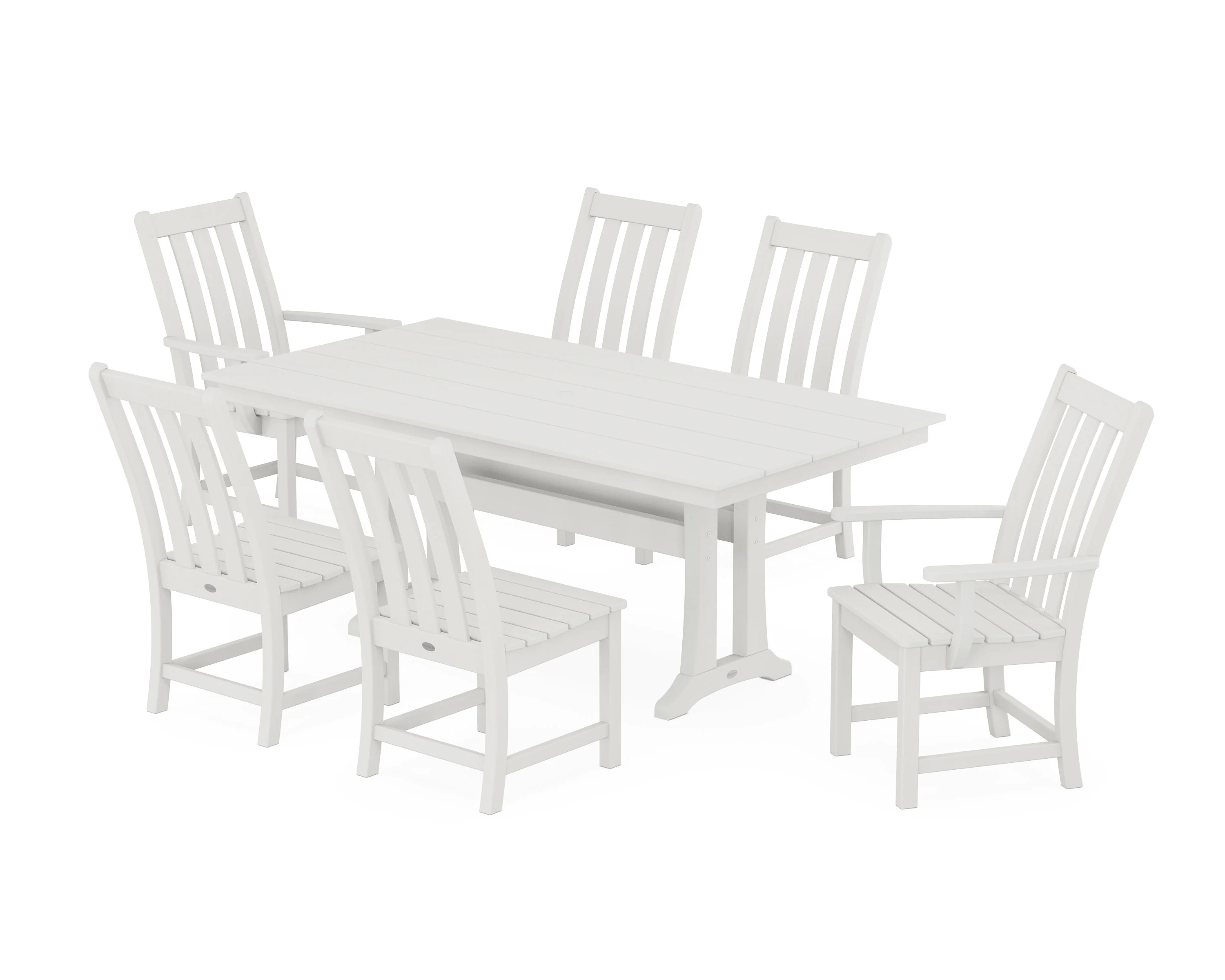 Vineyard 7-Piece Farmhouse Dining Set with Trestle Legs - Image 6